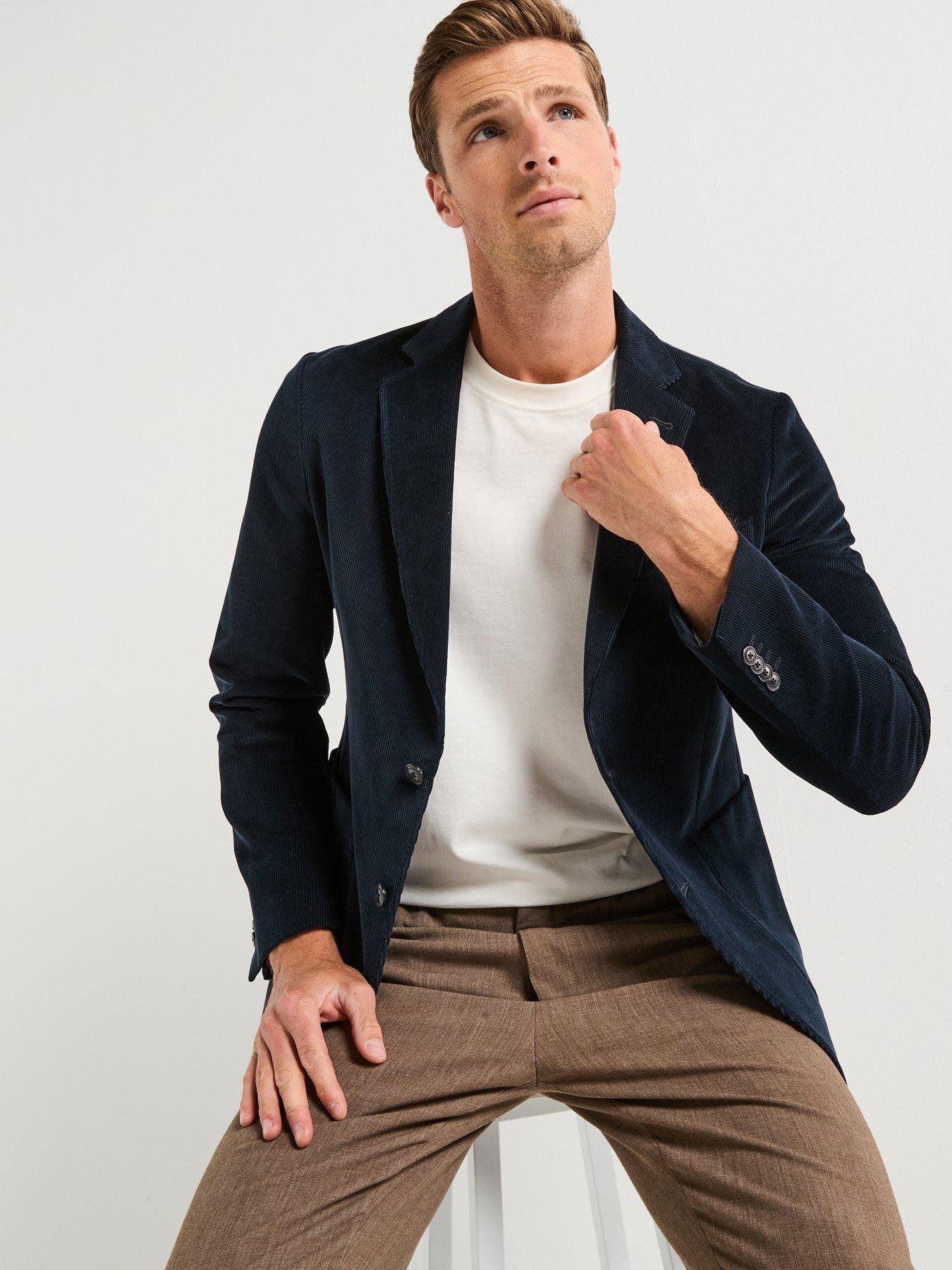 Image 6 of 6 of Barbour Wallington Single Breasted Cord Blazer - Navy