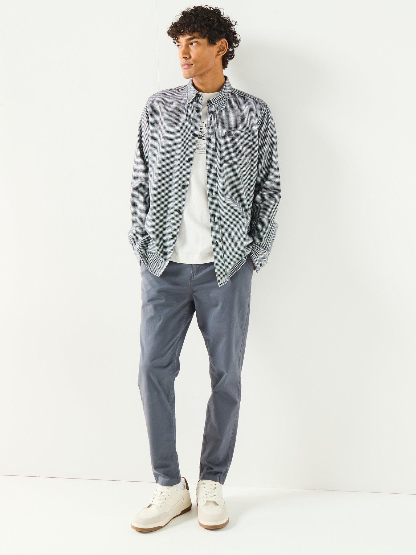  image of barbour-international-watson-houndstooth-shirt-black