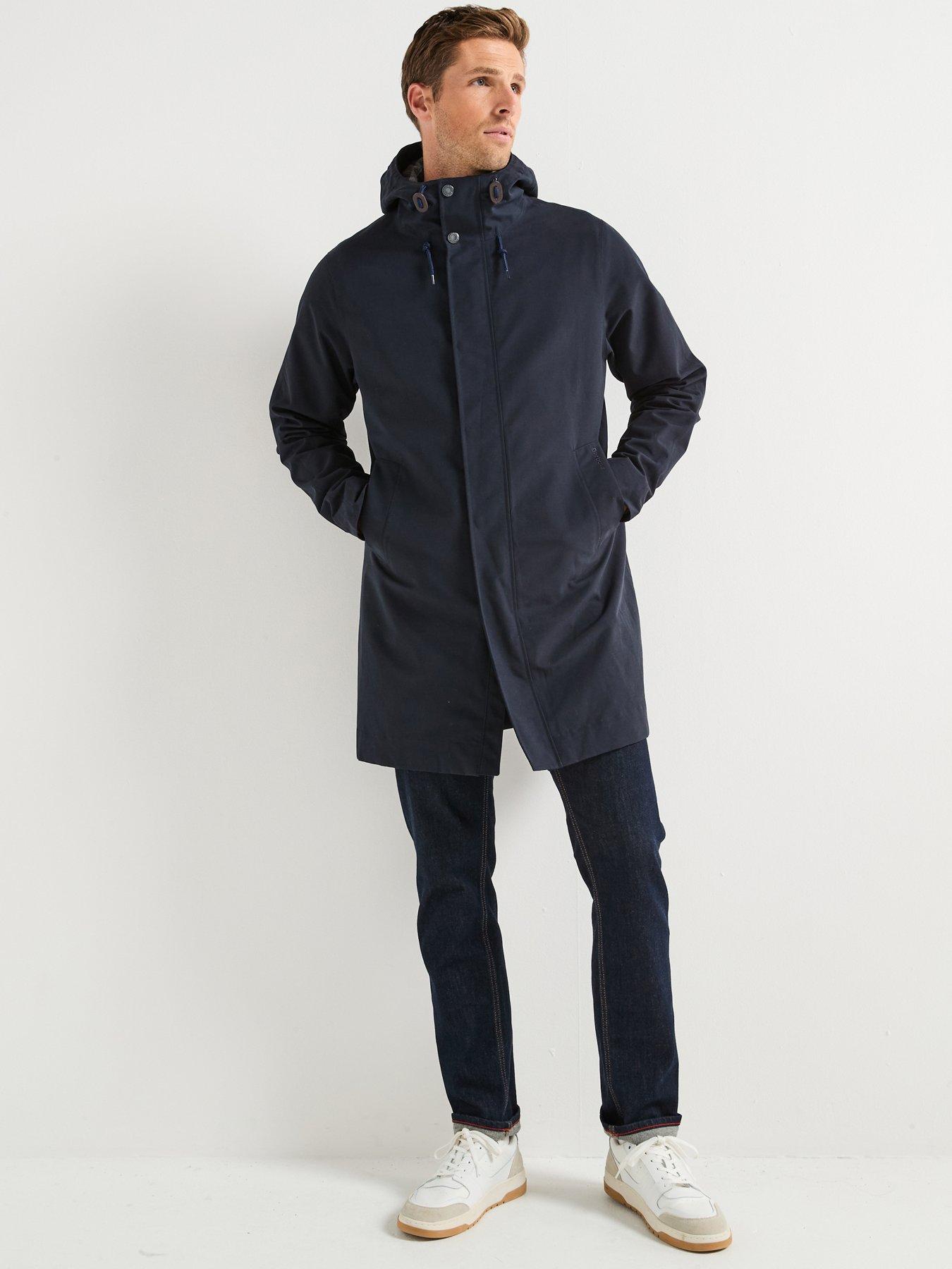  image of barbour-hooded-lorden-waterproof-macintosh-rain-coat-navy