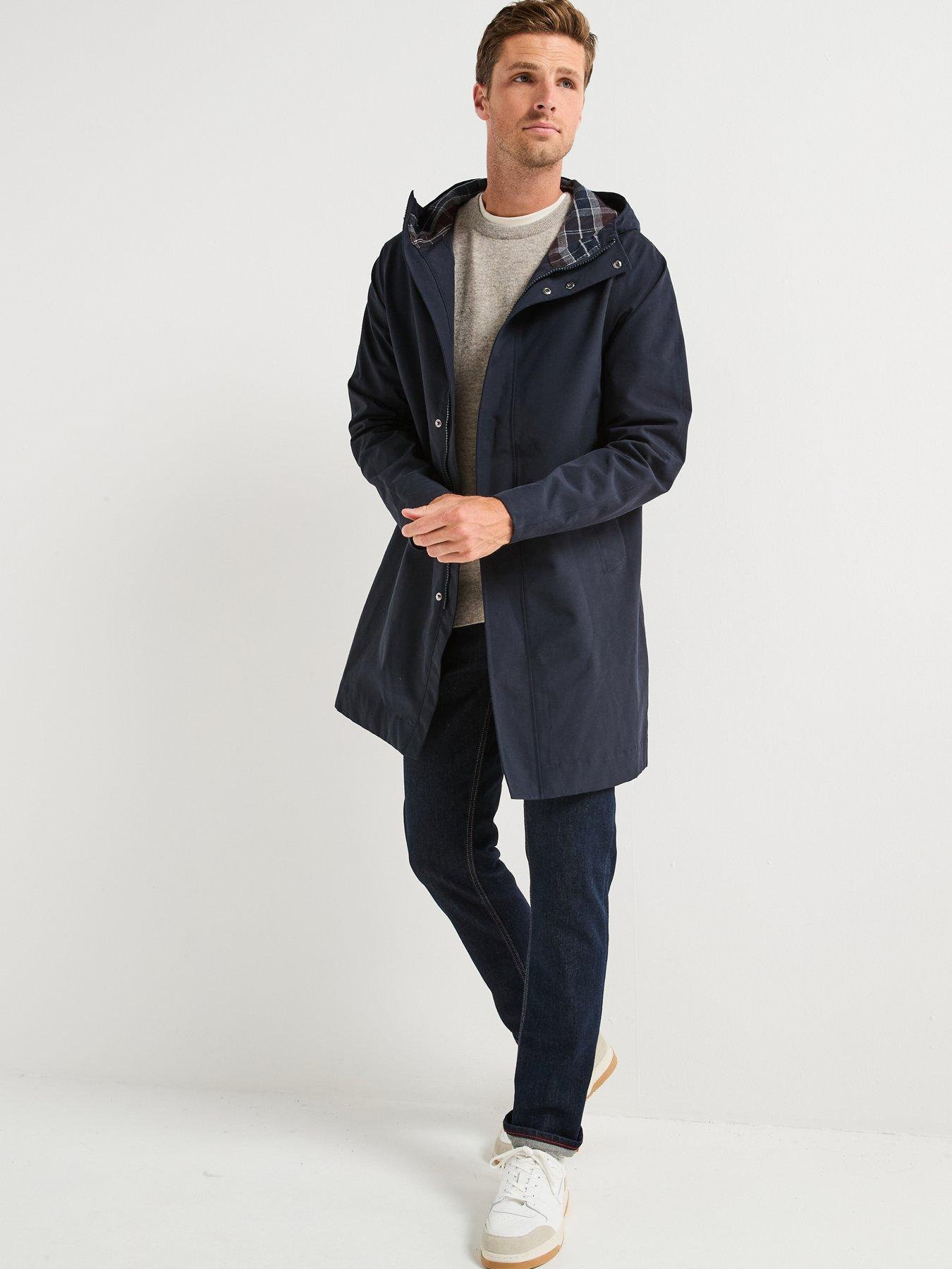  image of barbour-hooded-lorden-waterproof-macintosh-rain-coat-navy