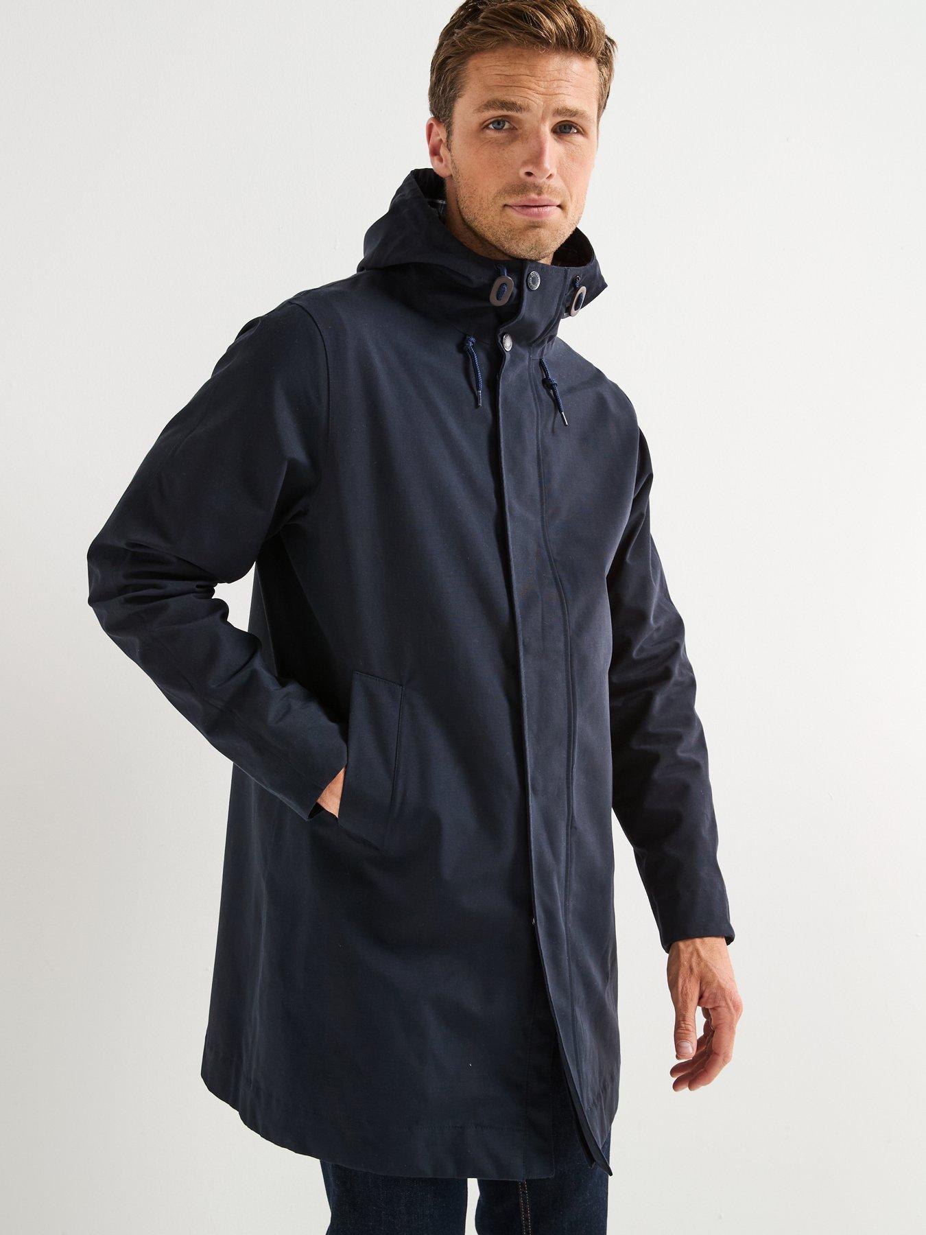  image of barbour-hooded-lorden-waterproof-macintosh-rain-coat-navy