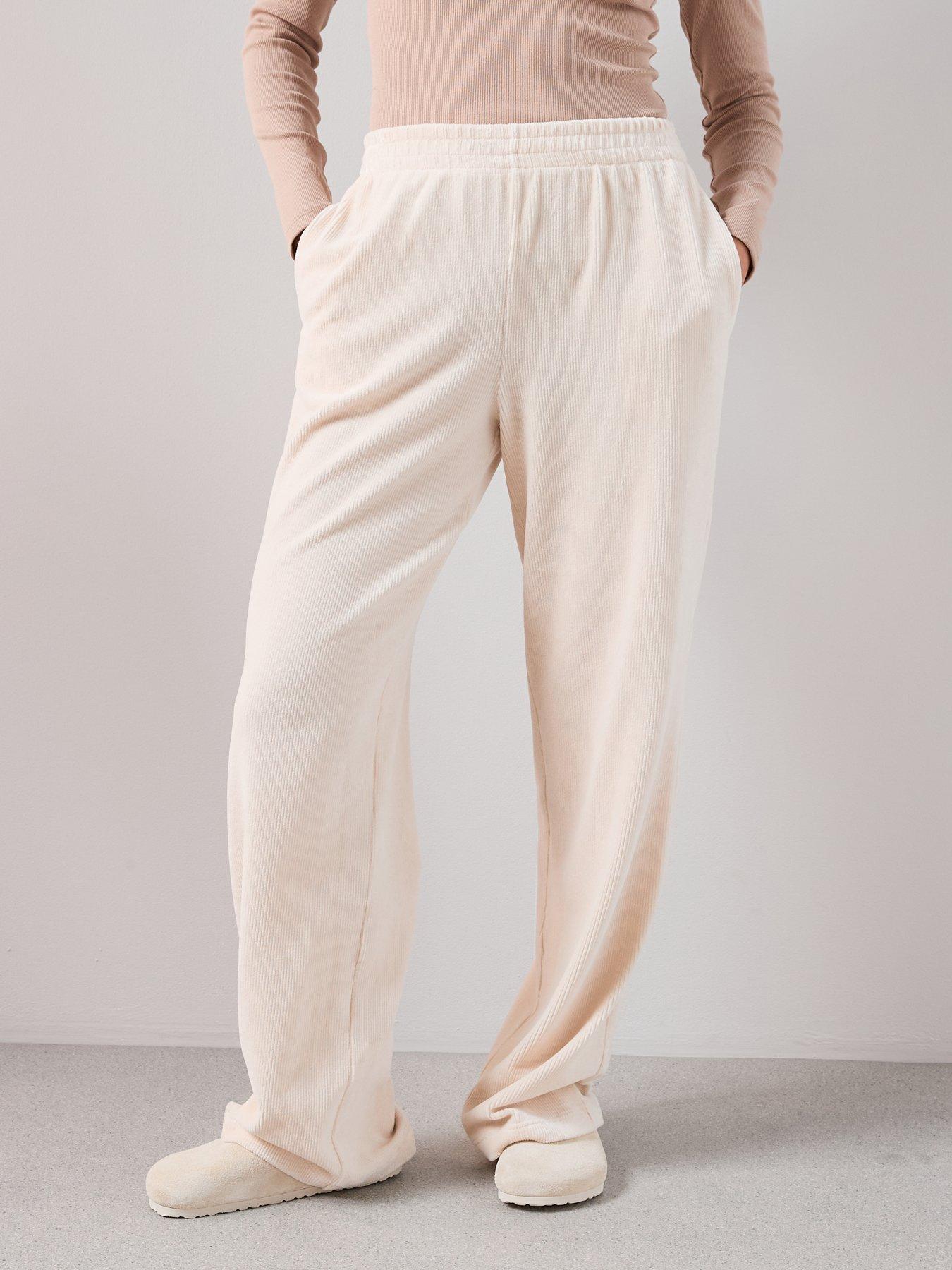 Image 2 of 6 of The Very Collection Cord Wide Leg Joggers - Cream