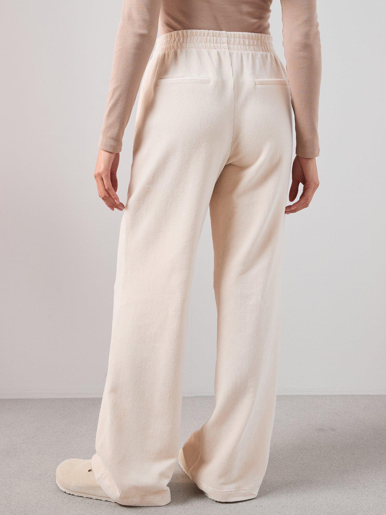 Image 3 of 6 of The Very Collection Cord Wide Leg Joggers - Cream