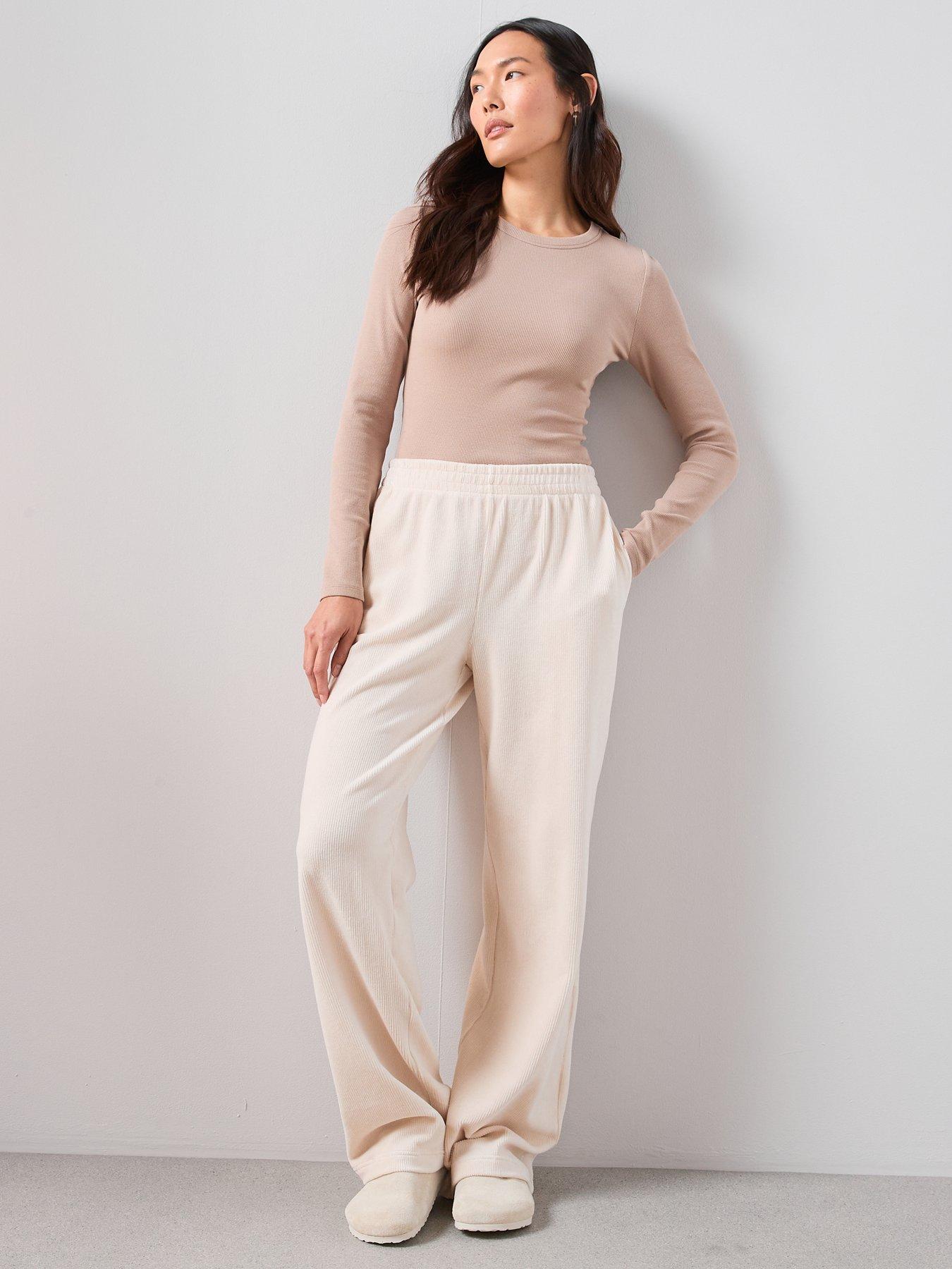 Image 6 of 6 of The Very Collection Cord Wide Leg Joggers - Cream