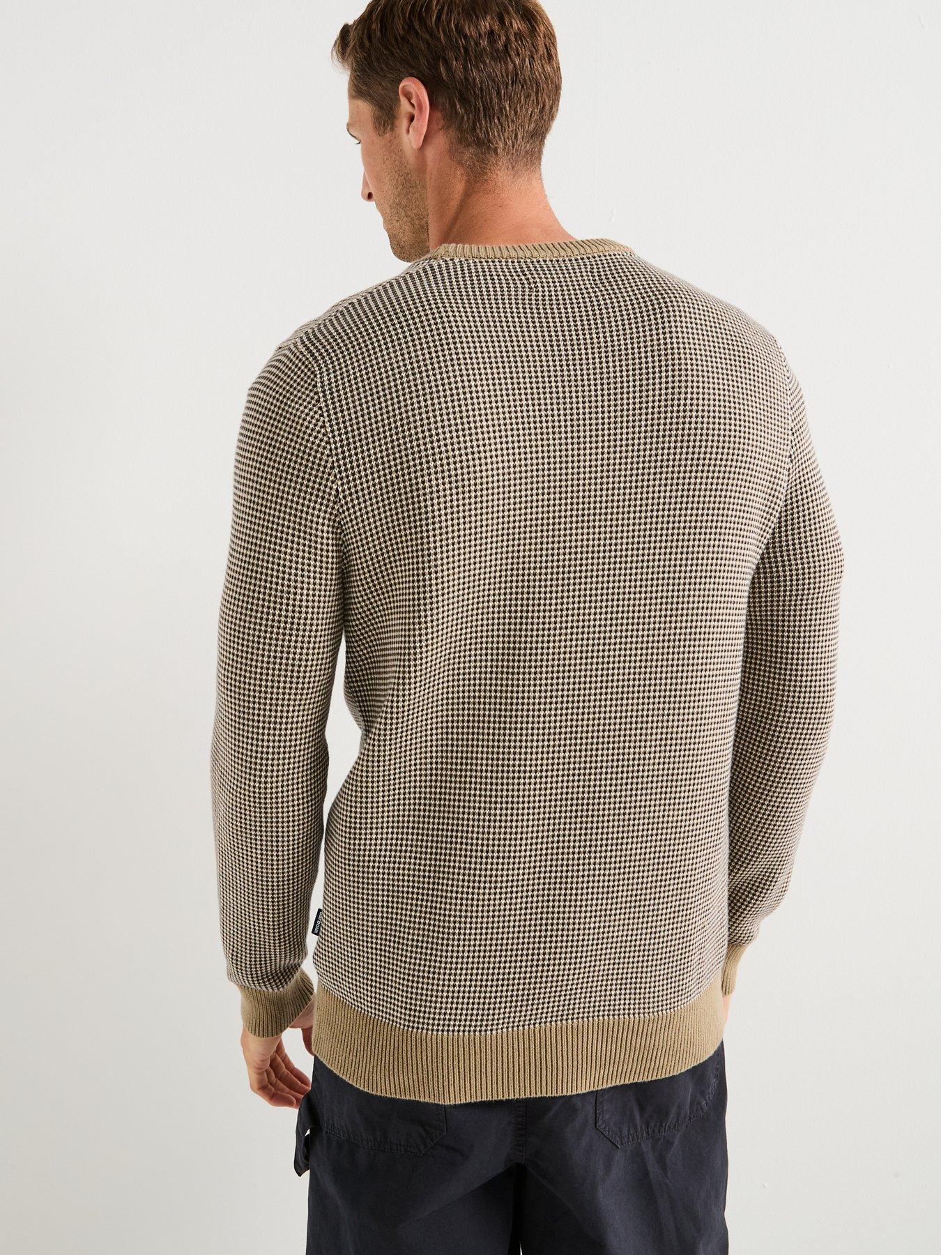  image of barbour-wells-textured-crew-knitted-jumper--light-brown
