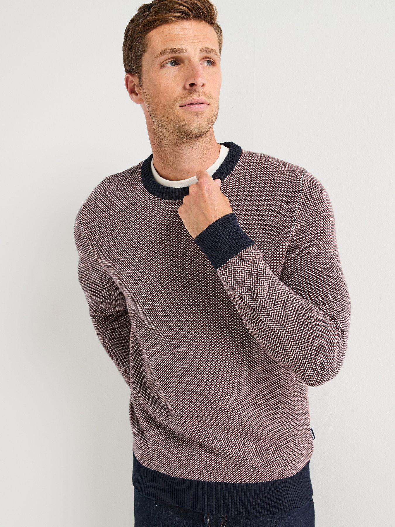 undefined Wells Textured Crew Knitted Jumper - Navy