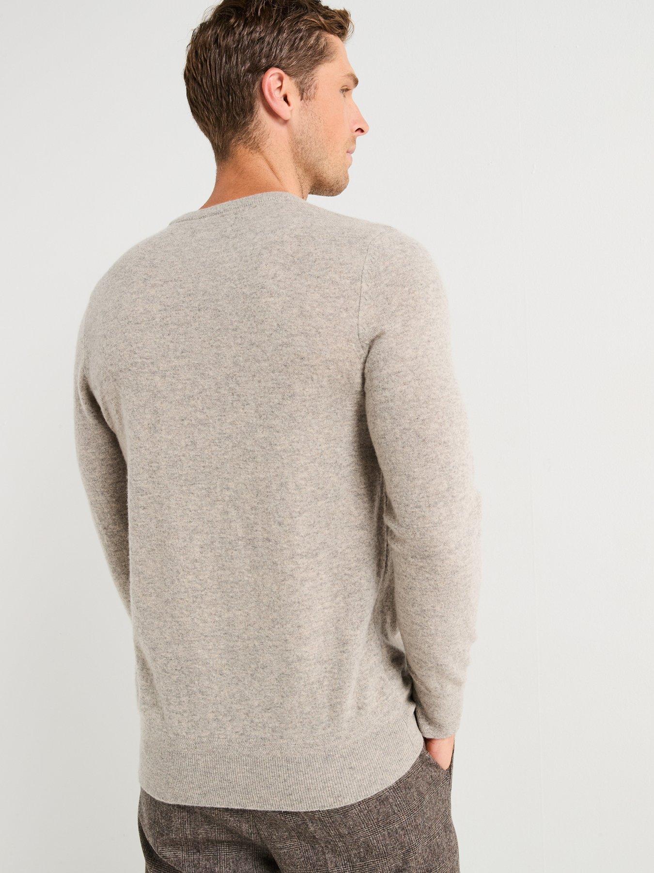  image of barbour-waterbury-cashmere-blend-crew-knitted-jumper--grey