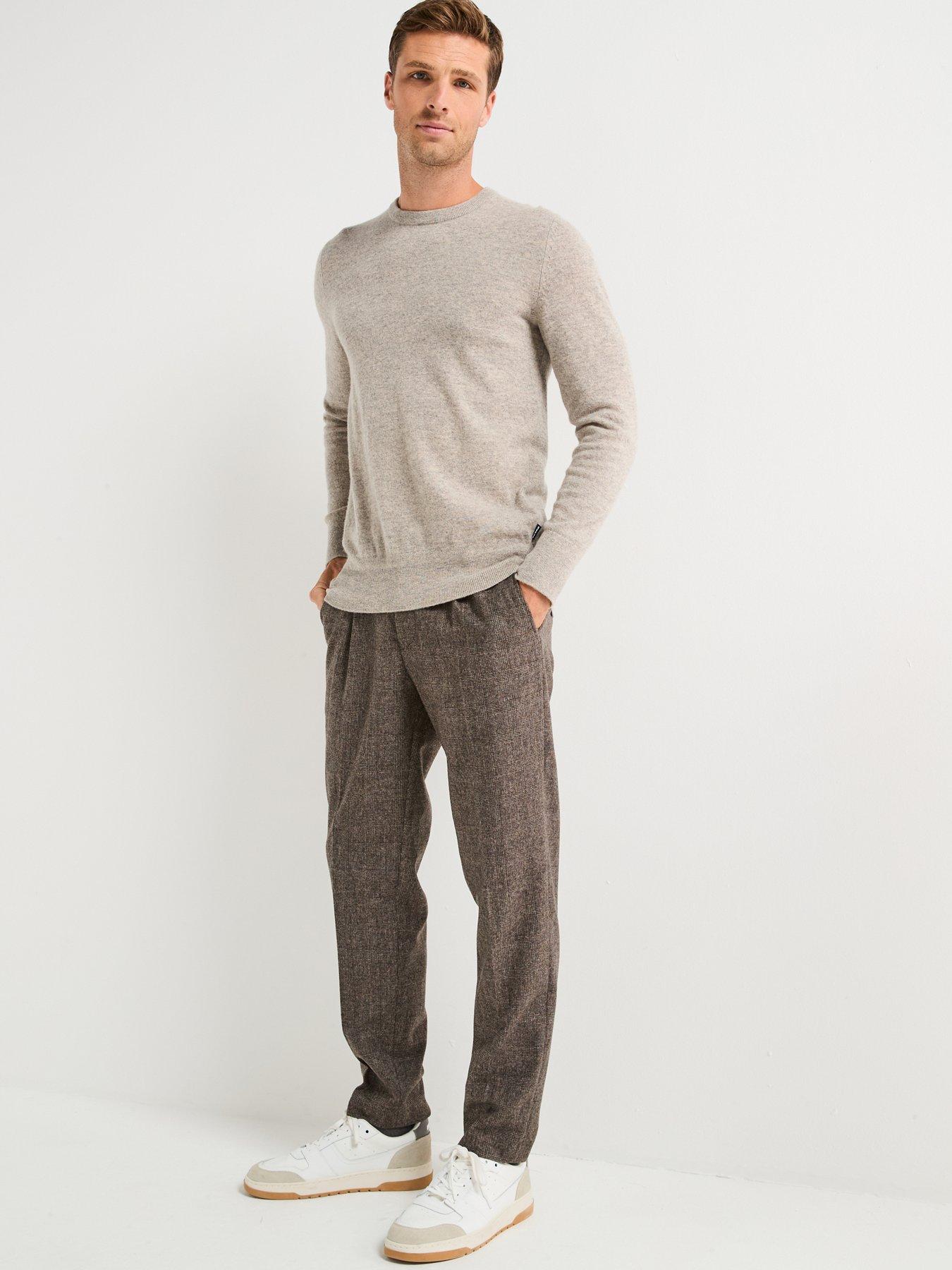  image of barbour-waterbury-cashmere-blend-crew-knitted-jumper--grey