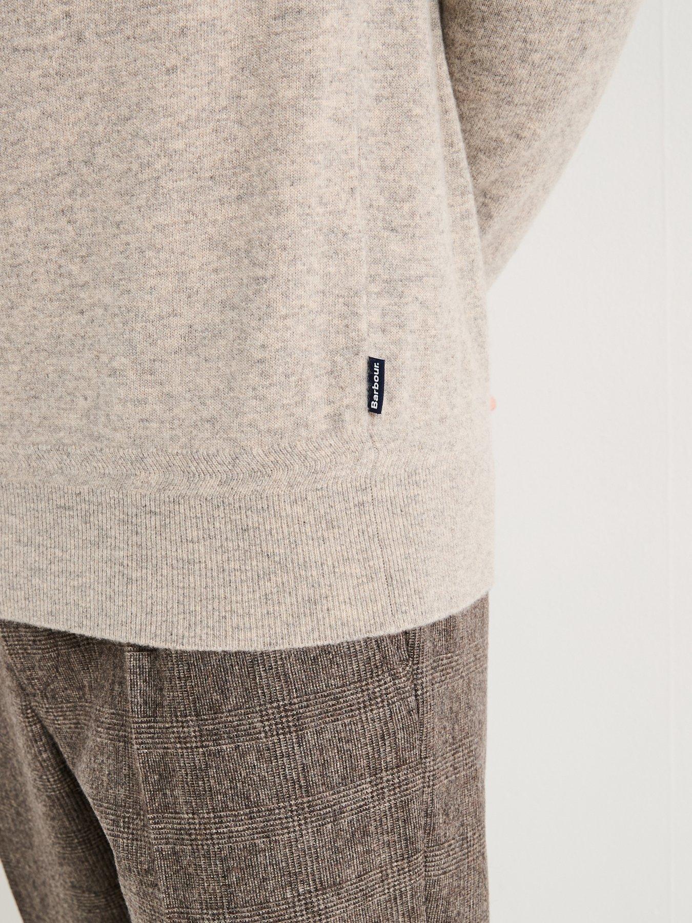  image of barbour-waterbury-cashmere-blend-crew-knitted-jumper--grey