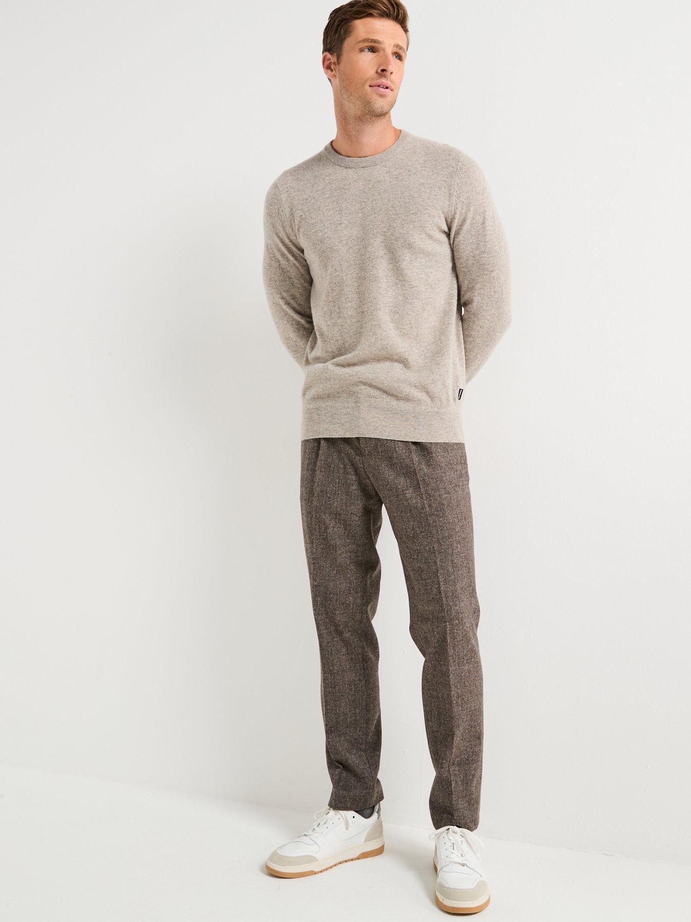  image of barbour-waterbury-cashmere-blend-crew-knitted-jumper--grey