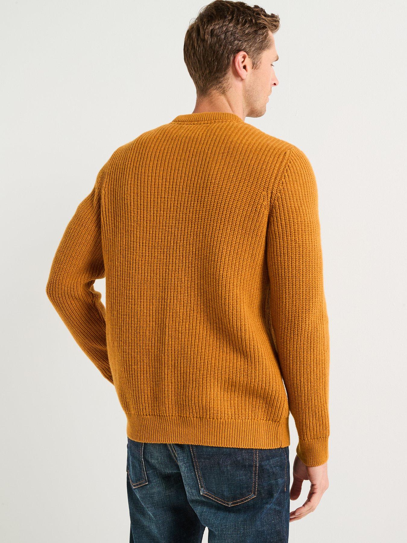 stillFront image of barbour-cleveland-textured-crew-knitted-jumper-dark-orange