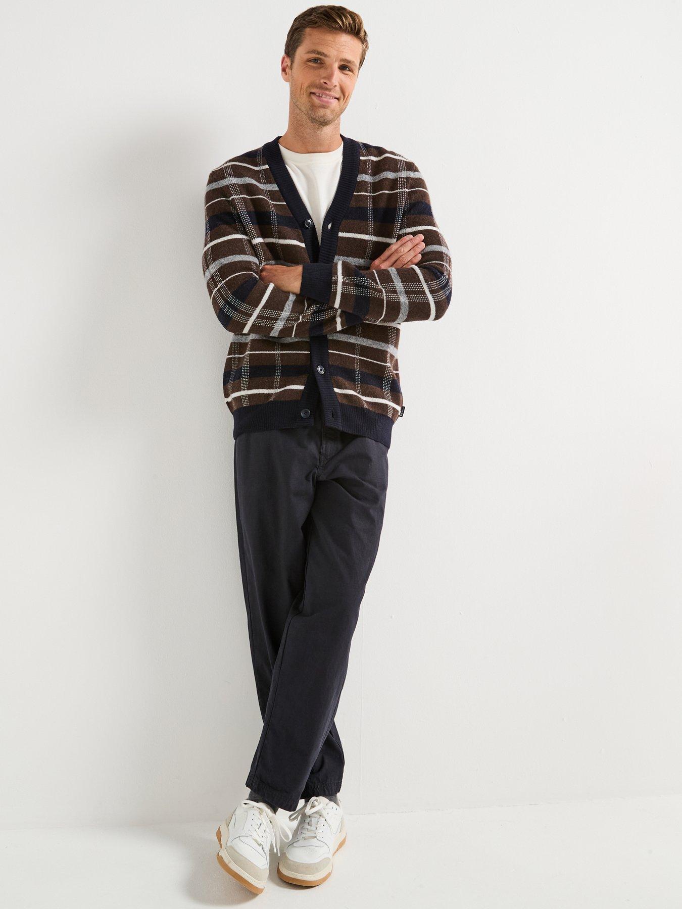  image of barbour-harton-relaxed-fit-slub-trousers--navy