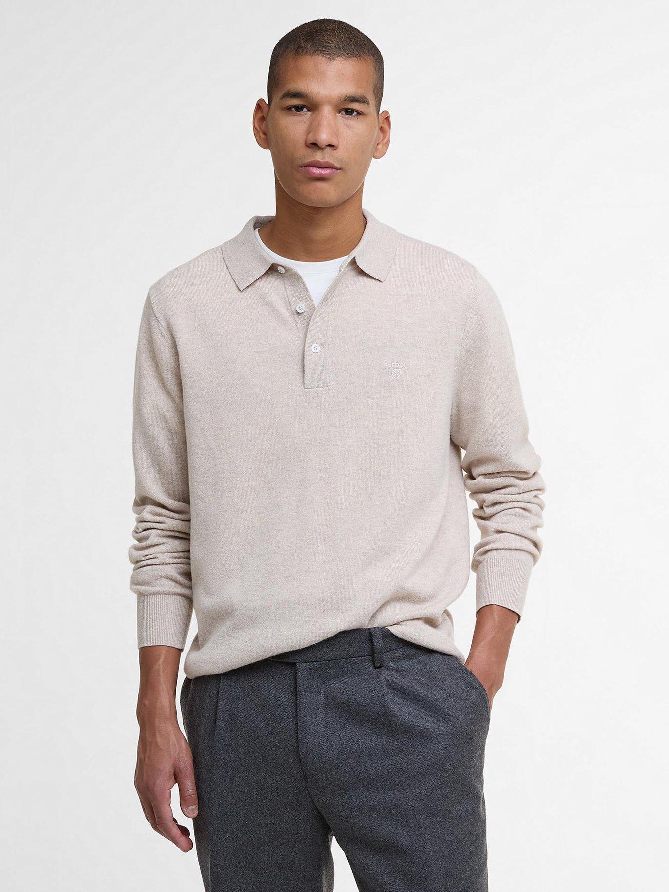 undefined Hutherston Knitted Polo Shirt- Dark Grey