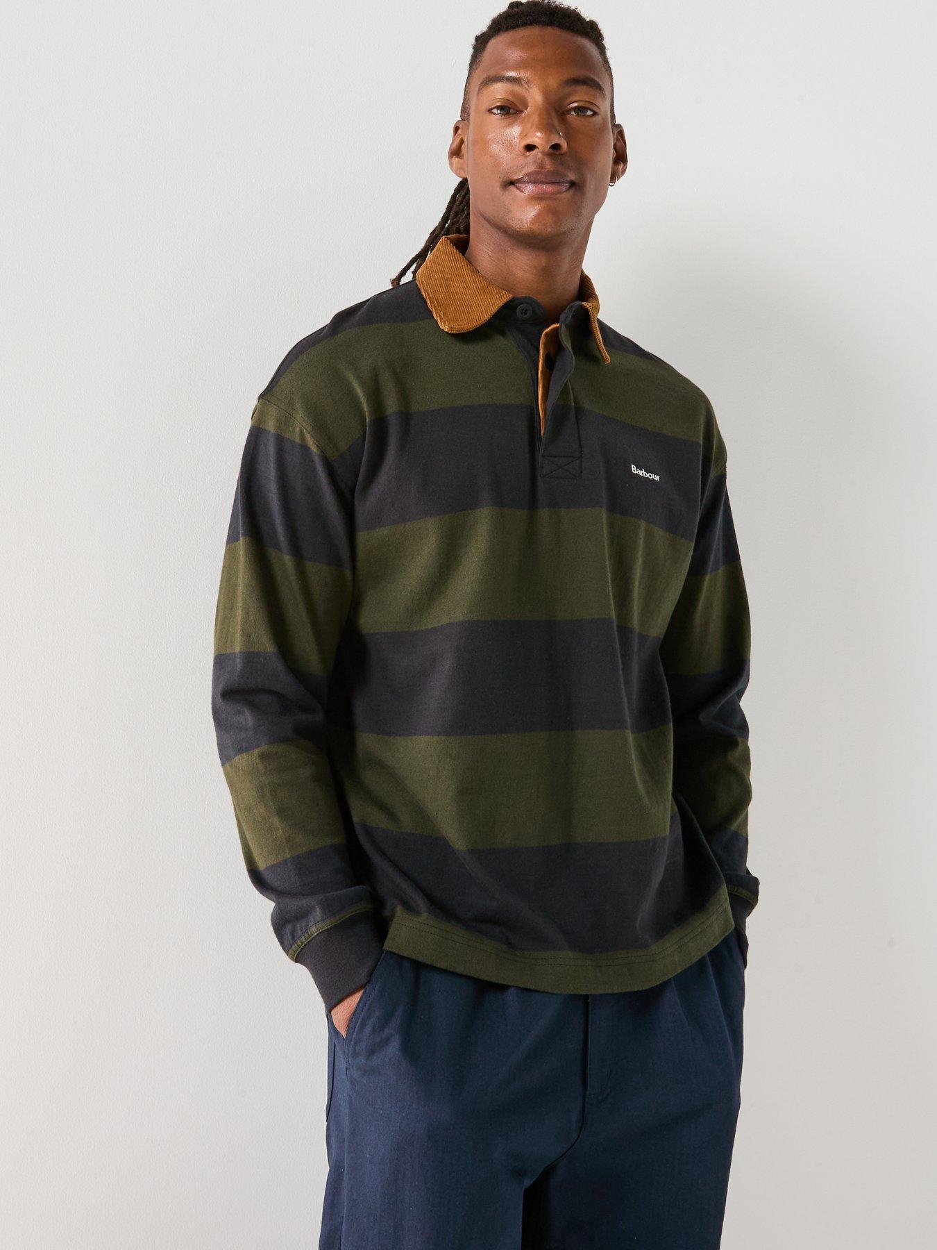 undefined Newclose Oversized Fit Rugby Polo Shirt- Red