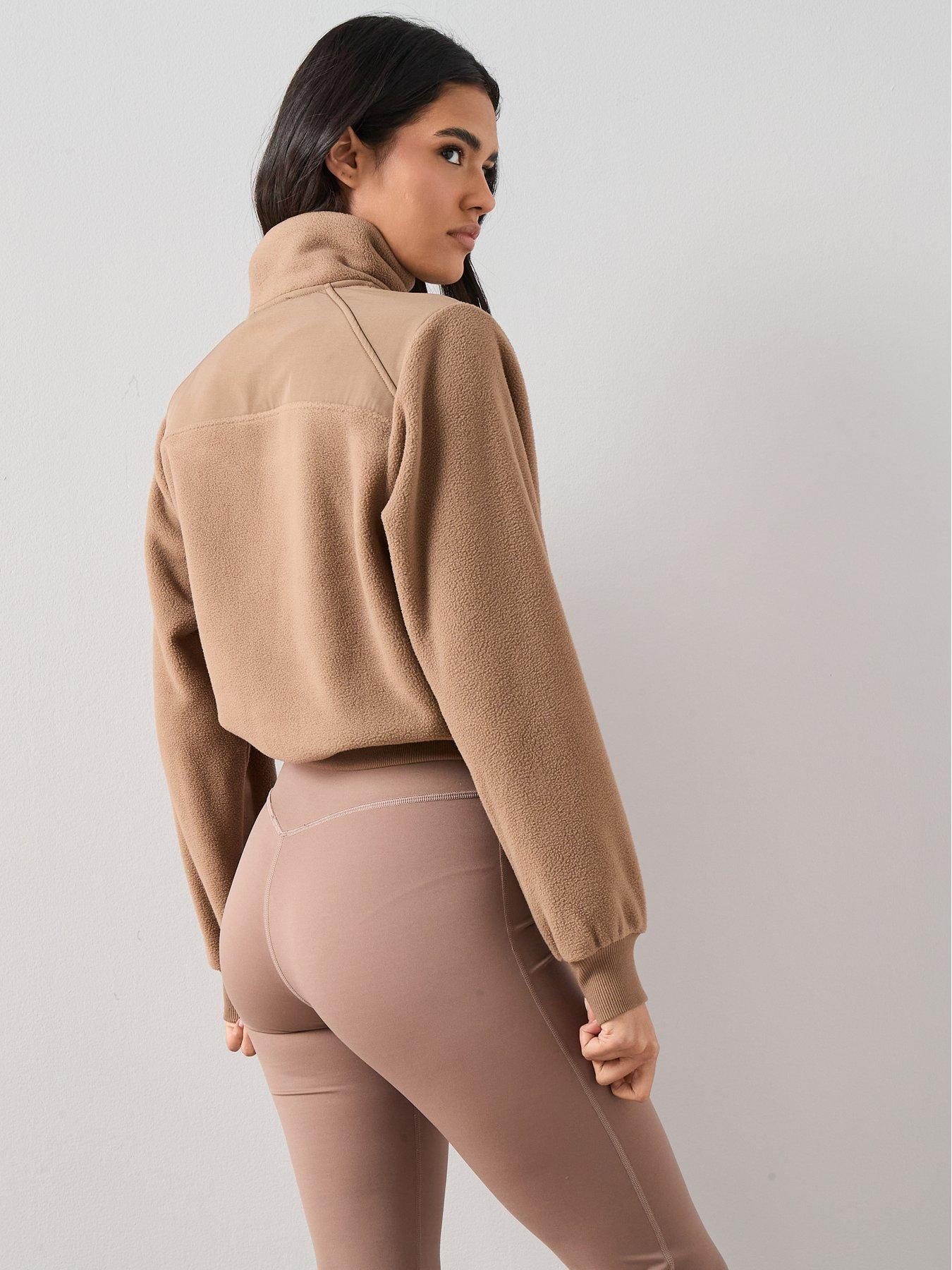 Image 2 of 7 of The Very Collection Fleece Zip Through Jacket - Taupe