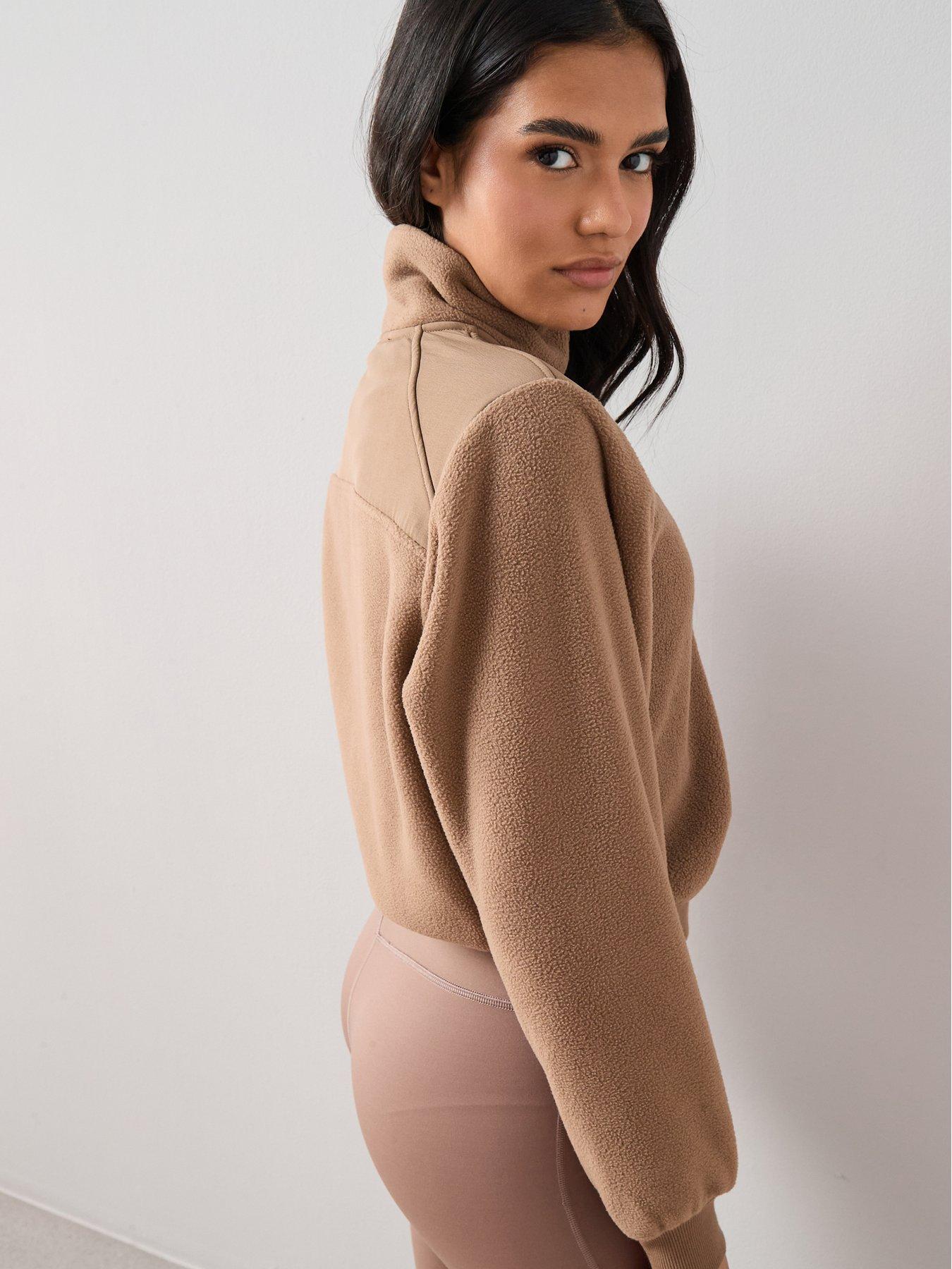 Image 5 of 7 of The Very Collection Fleece Zip Through Jacket - Taupe