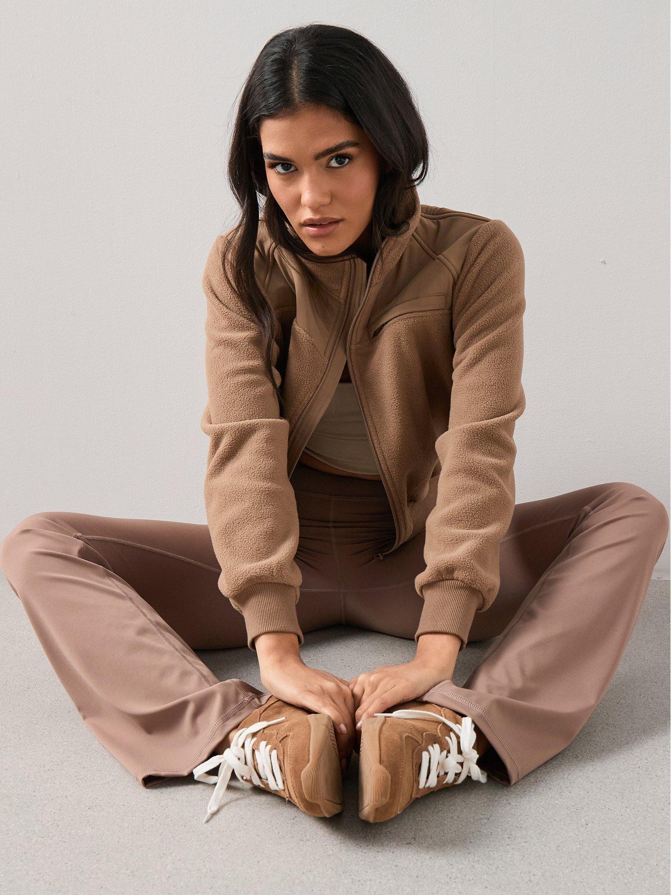 Image 6 of 7 of The Very Collection Fleece Zip Through Jacket - Taupe