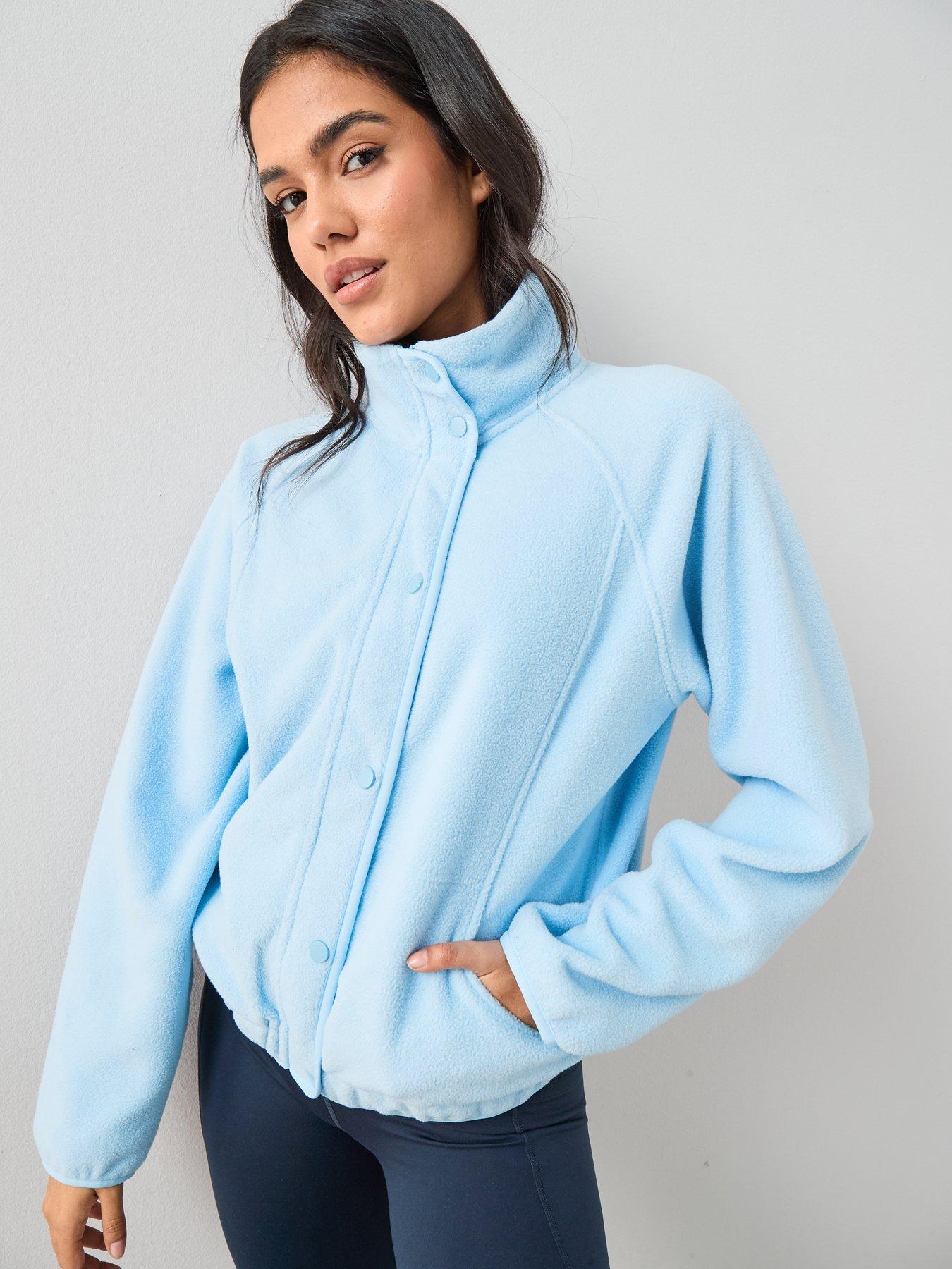 Image 5 of 7 of The Very Collection Fleece Button Through Jacket - Blue