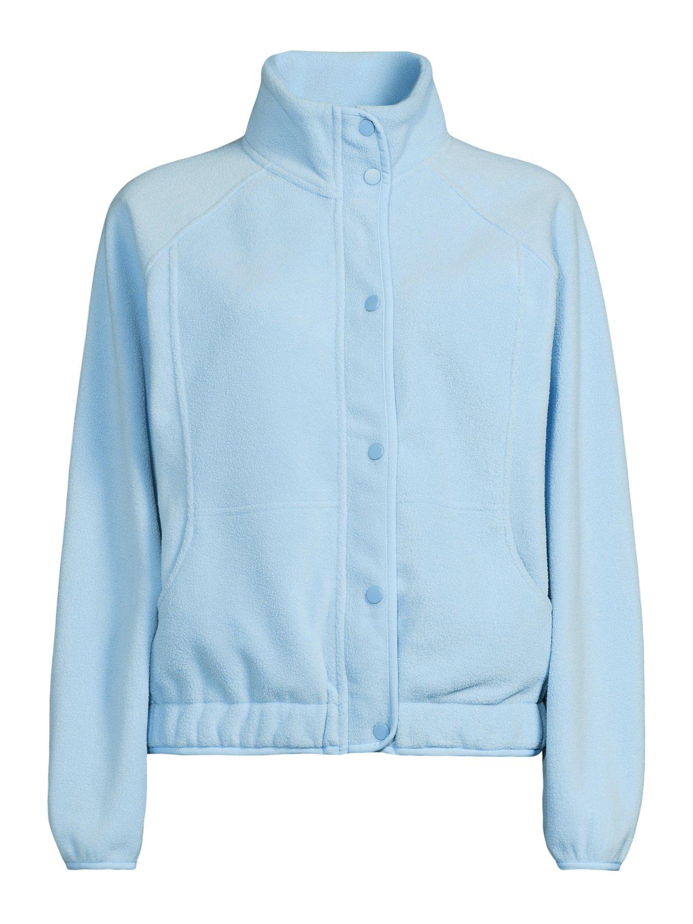 Image 7 of 7 of The Very Collection Fleece Button Through Jacket - Blue