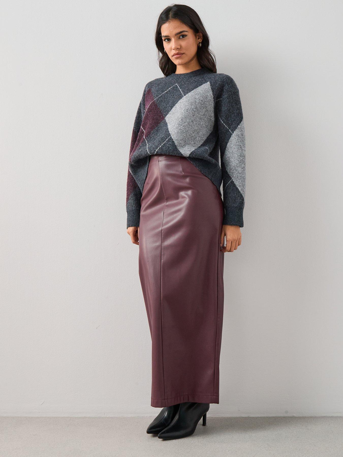 The Very Collection Maxi Skirt - Maroon