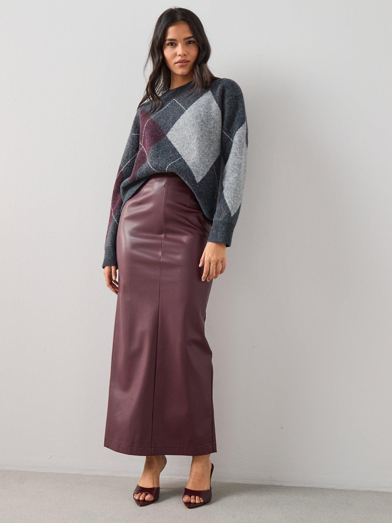 Image 5 of 7 of The Very Collection Maxi Skirt - Maroon