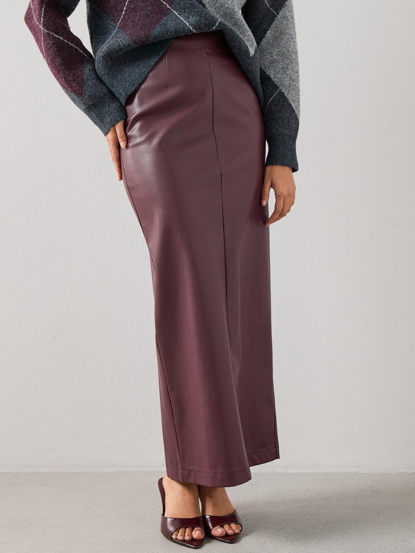 Image 6 of 7 of The Very Collection Maxi Skirt - Maroon