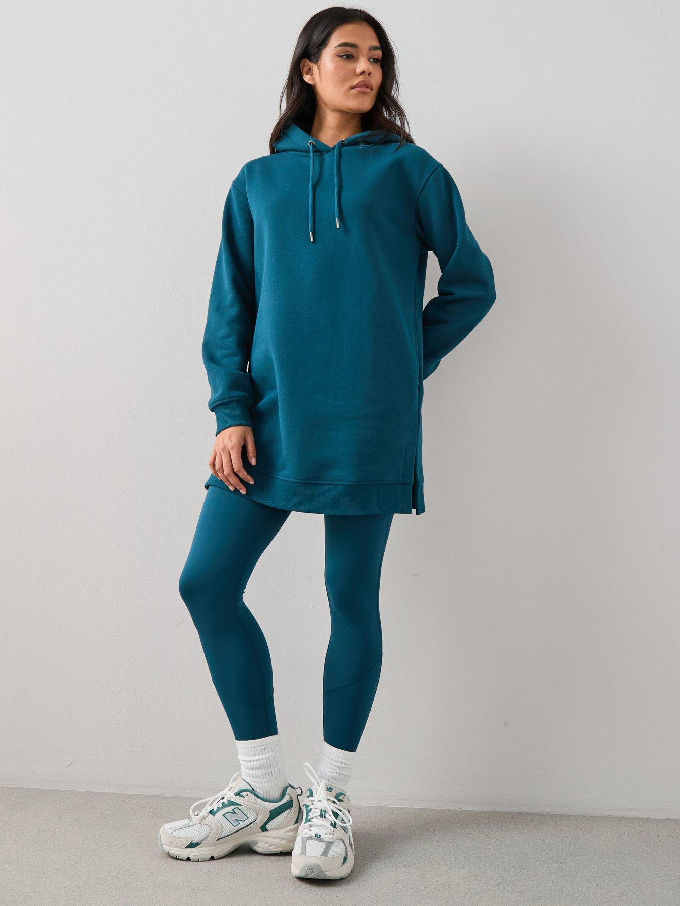 The Very Collection Hoodie With Side Spilts - Green