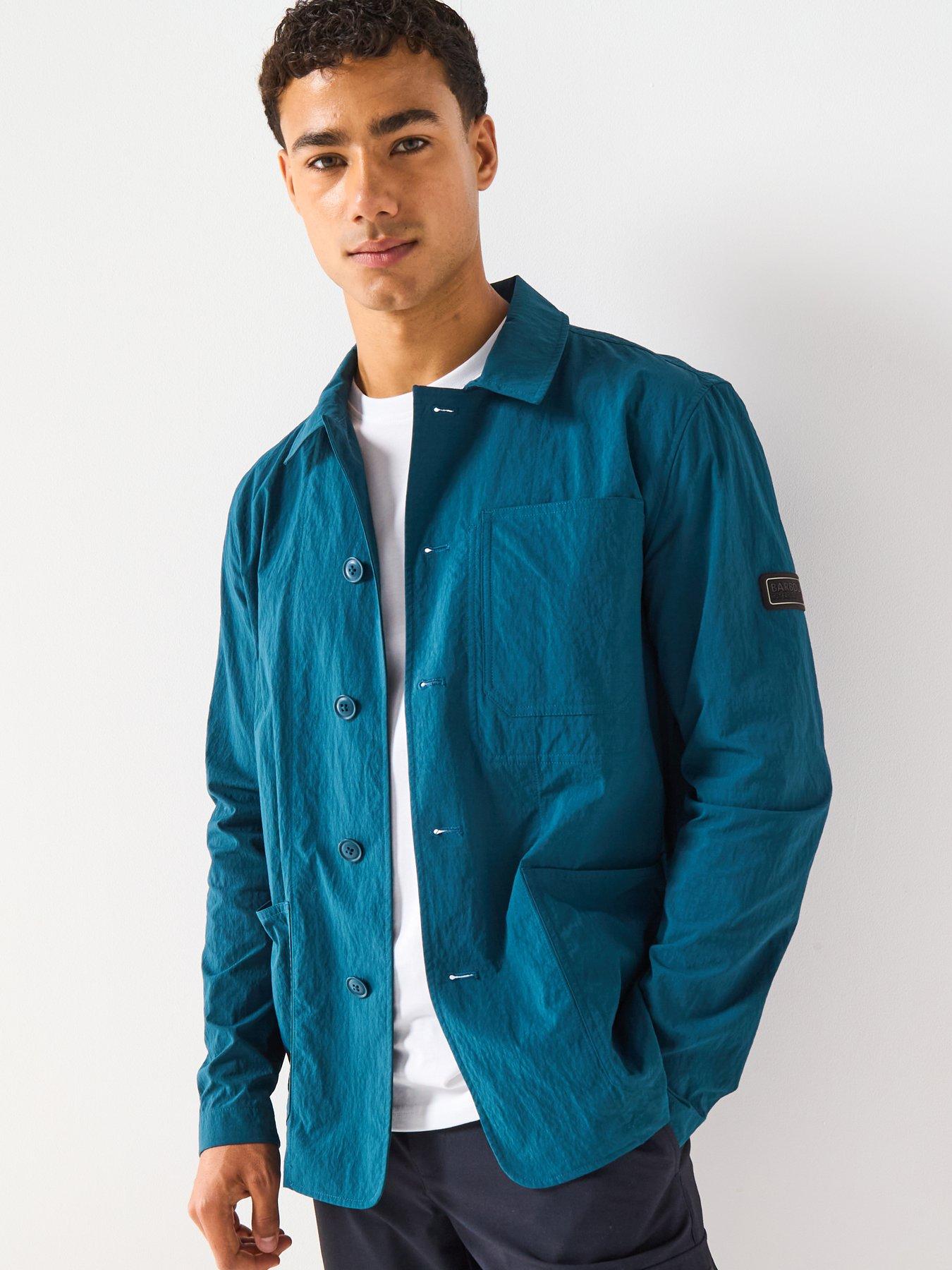 image of barbour-international-douglas-nylon-overshirt--dark-green