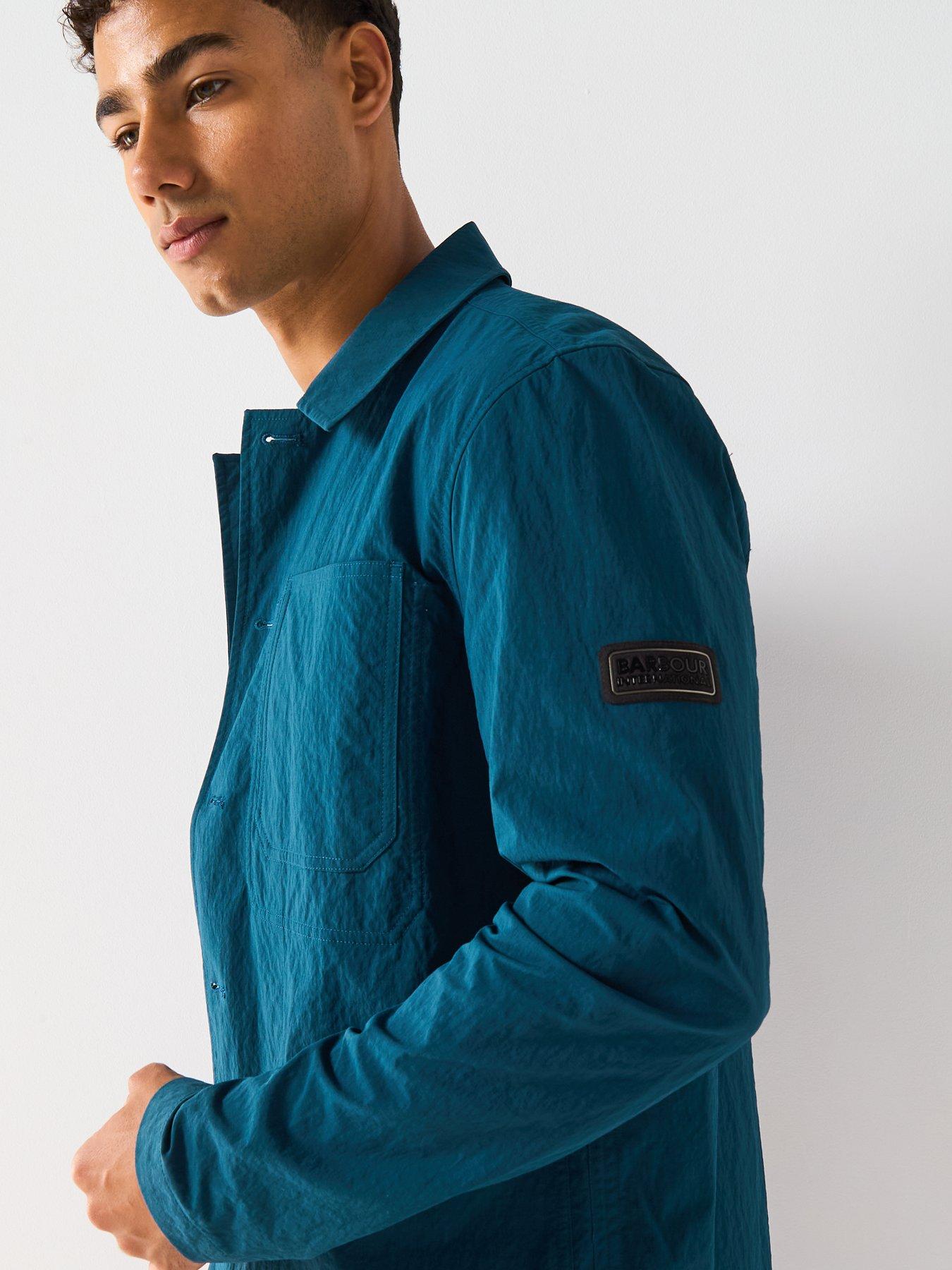  image of barbour-international-douglas-nylon-overshirt--dark-green
