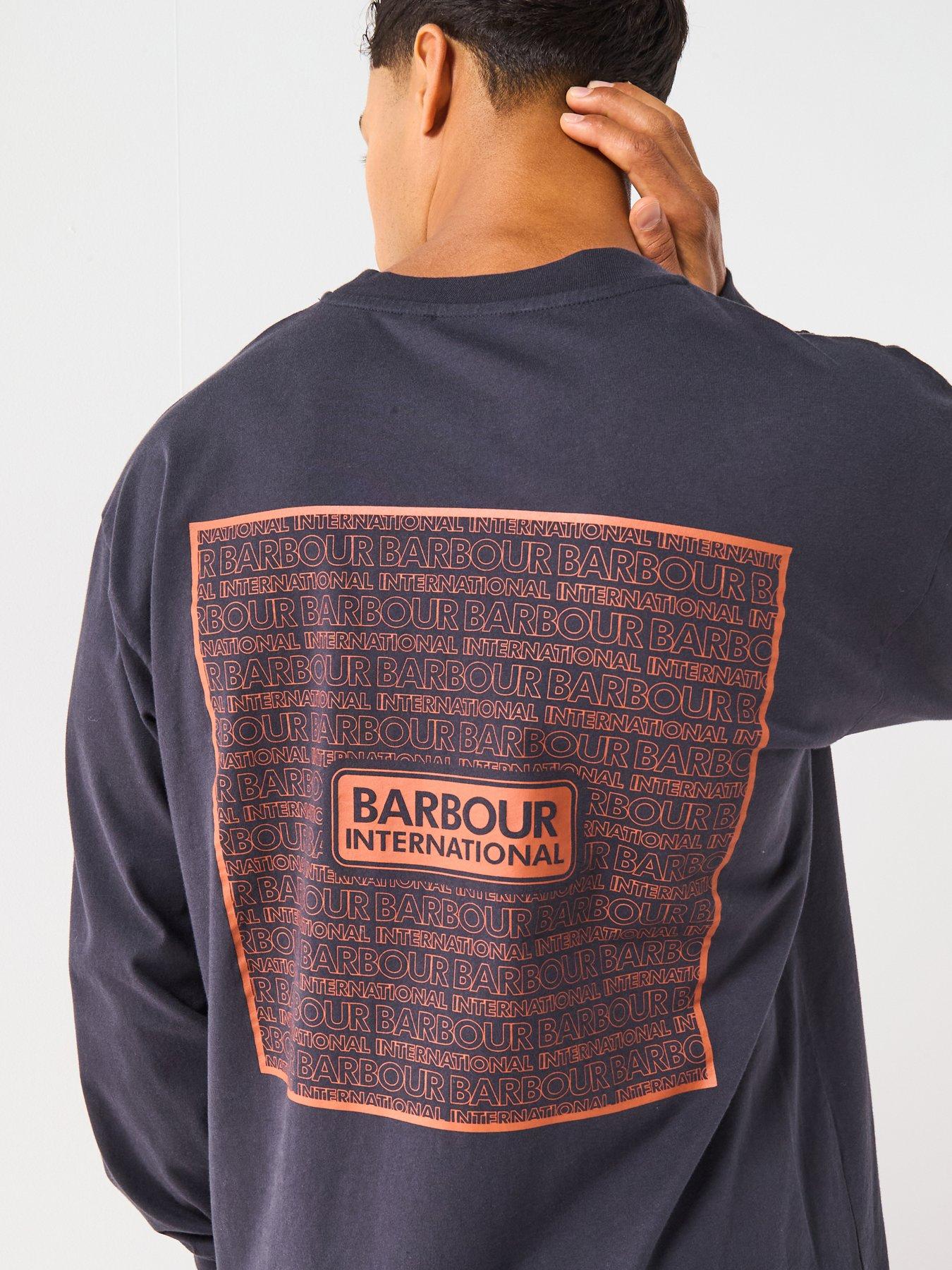 Barbour International Lever Long Sleeve Oversized Fit T-Shirt - Navy