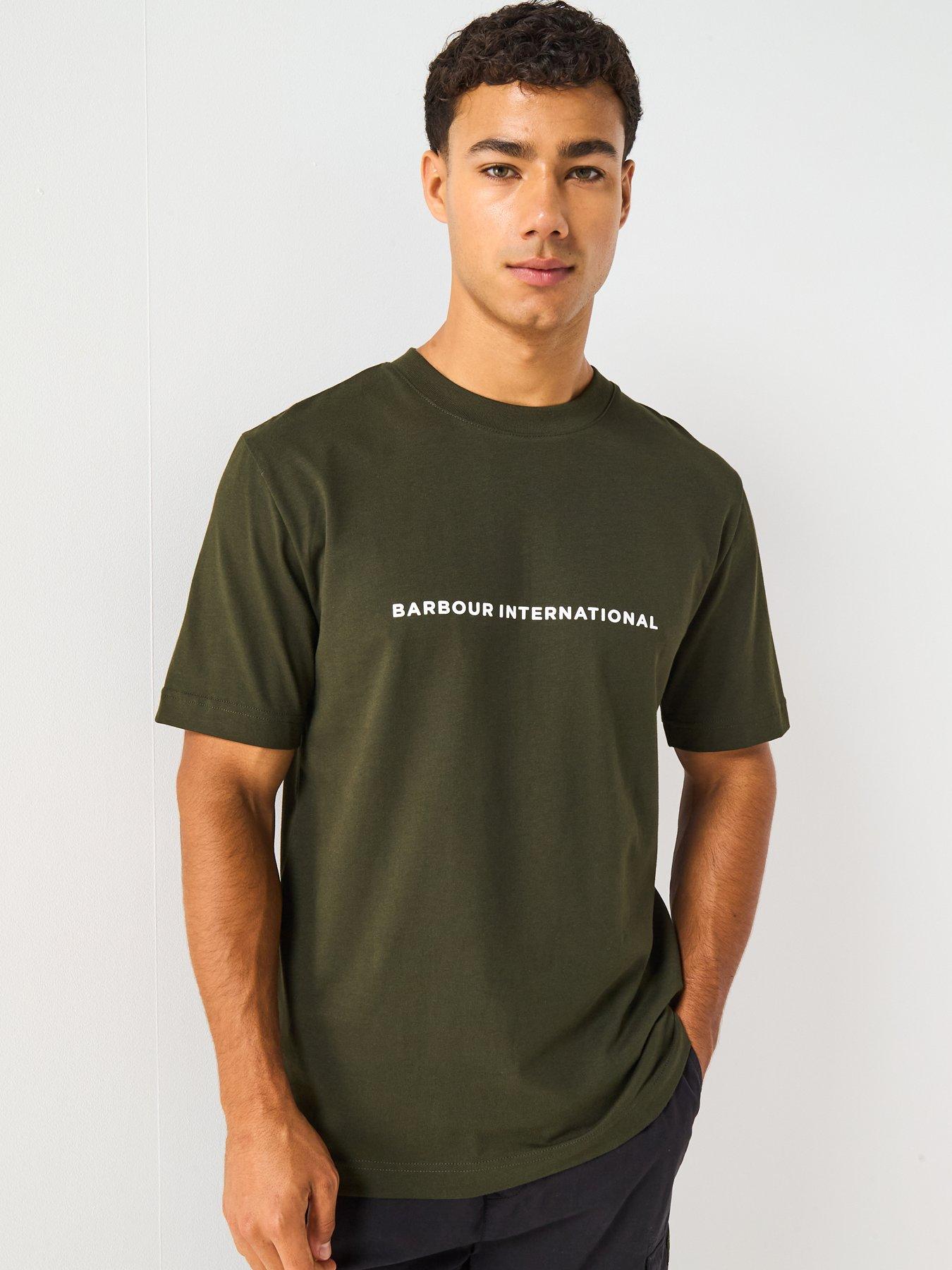  image of barbour-international-motored-relaxed-fit-t-shirt-dark-green