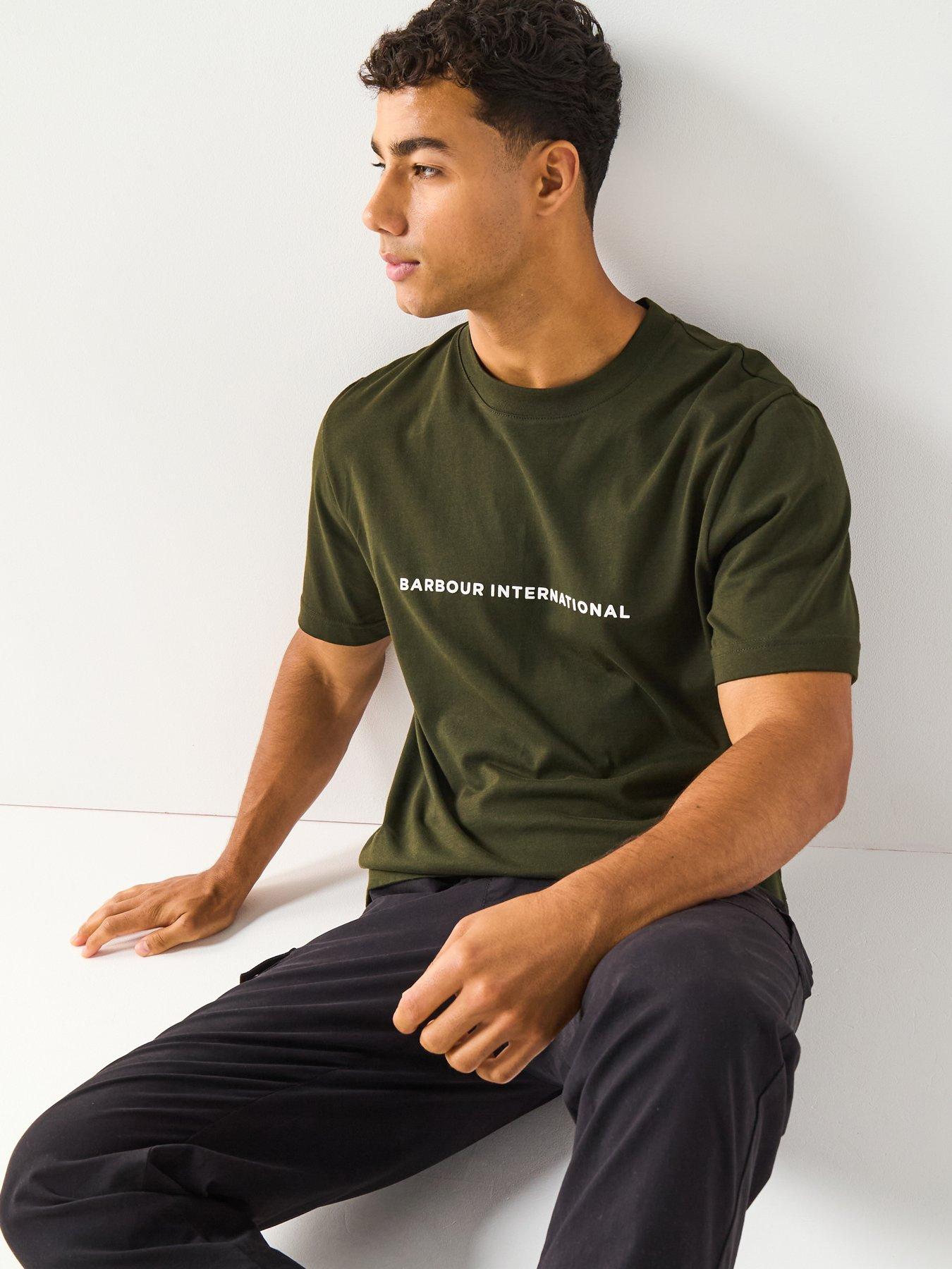  image of barbour-international-motored-relaxed-fit-t-shirt-dark-green