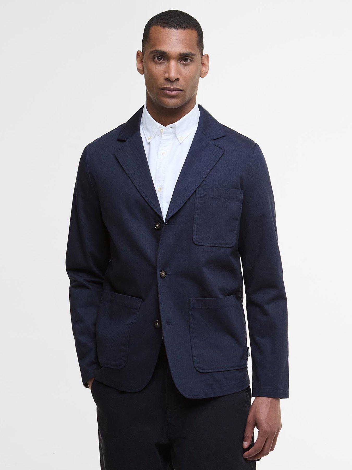 Image 1 of 6 of Barbour Bayview Herringbone Overshirt - Navy