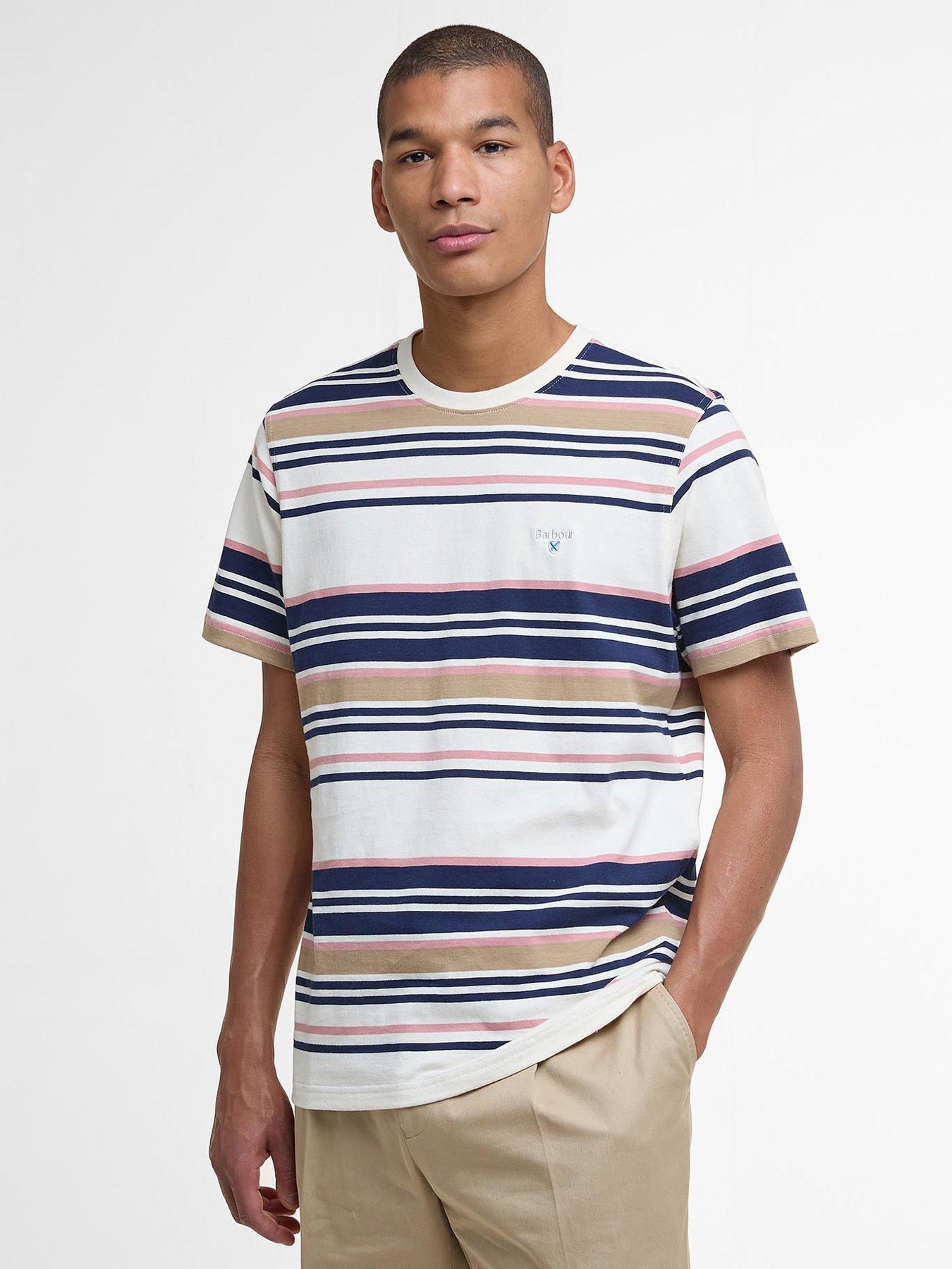 Barbour Aickmen Tailored Fit Striped T-Shirt - Cream
