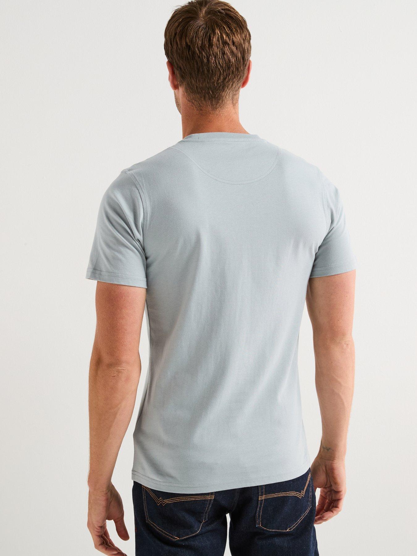  image of barbour-short-sleeve-large-logo-slim-fit-t-shirt--light-blue