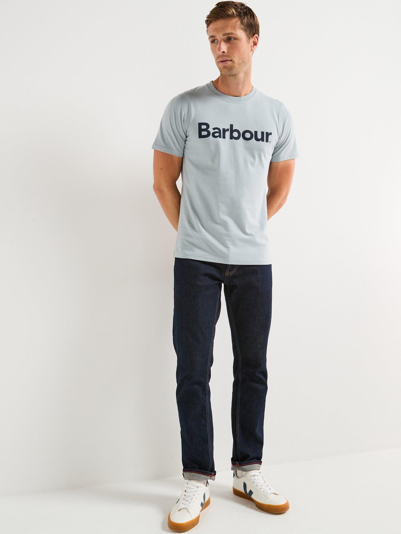  image of barbour-short-sleeve-large-logo-slim-fit-t-shirt--light-blue