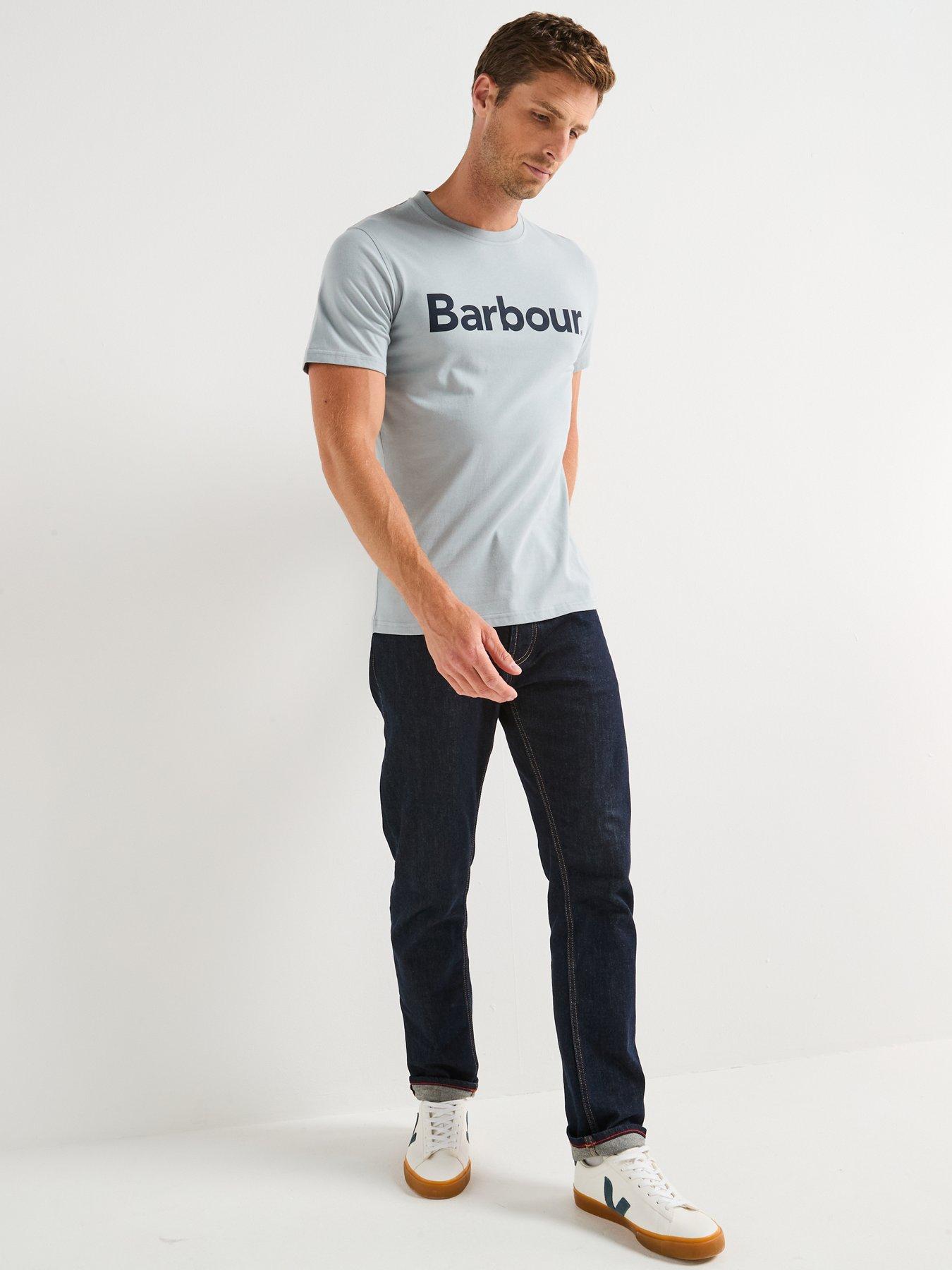  image of barbour-short-sleeve-large-logo-slim-fit-t-shirt--light-blue