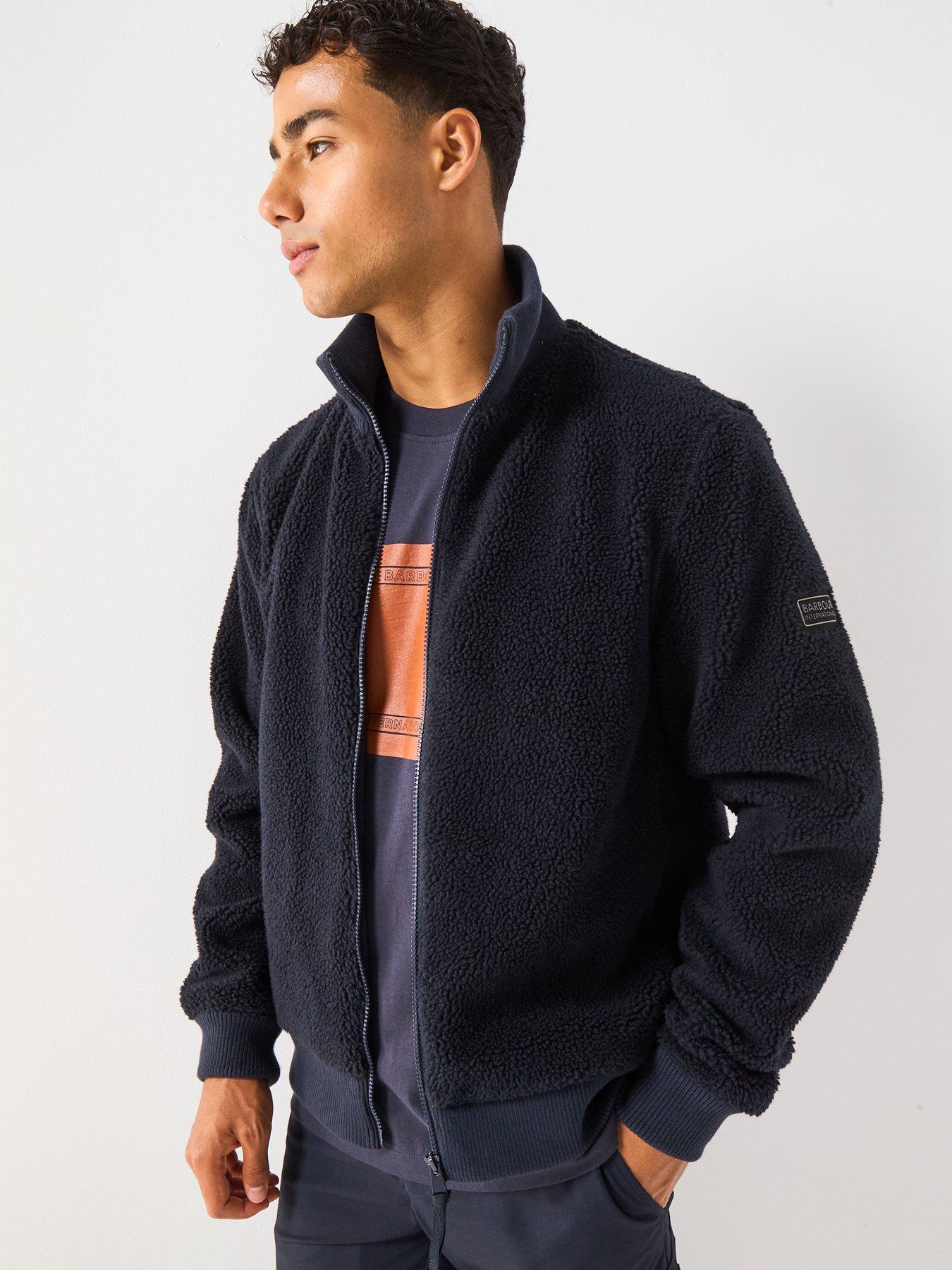 front image of barbour-international-dinstone-fleece-jacket-navy
