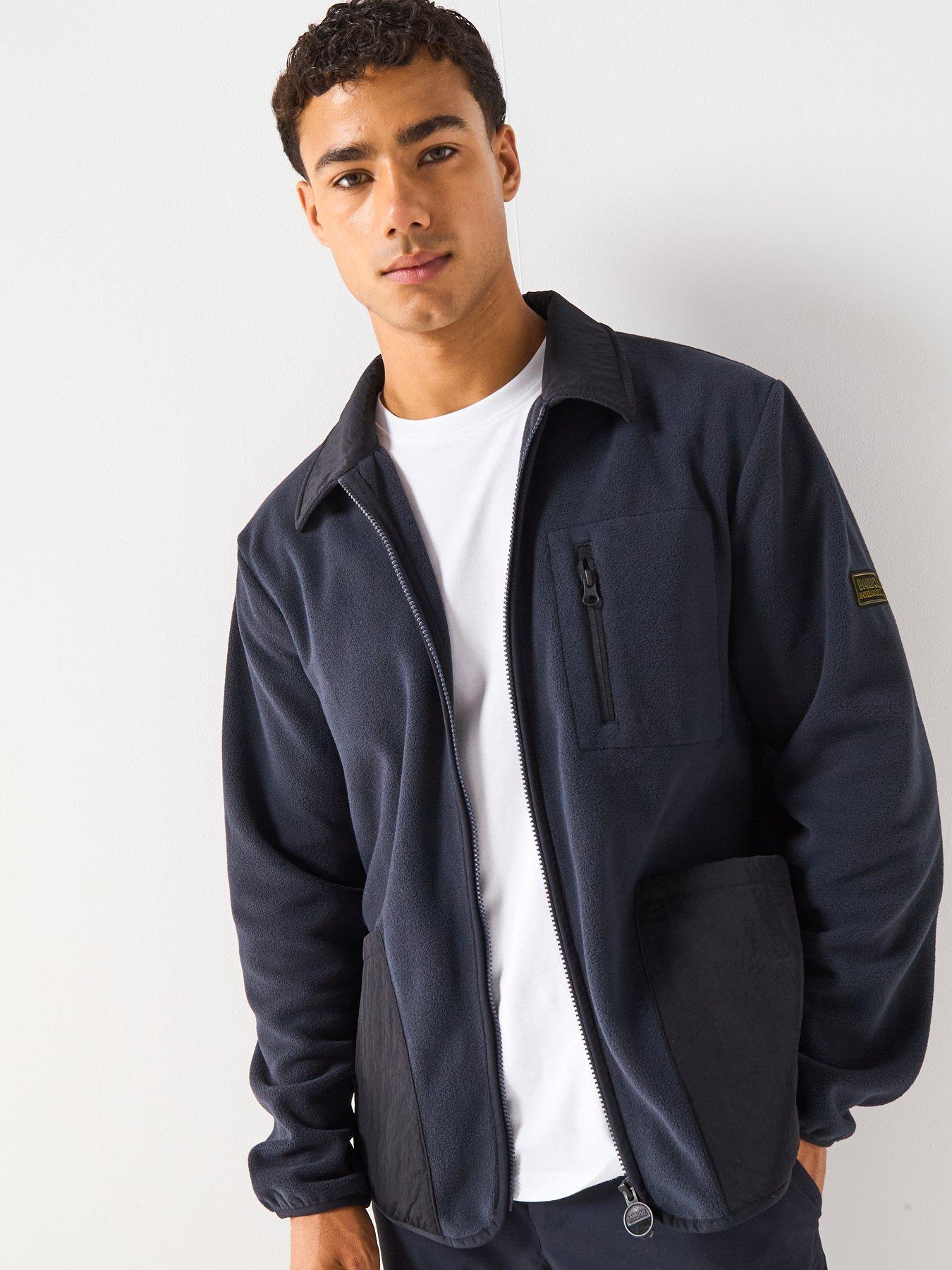 Image 1 of 6 of Barbour International Albby Microfleece Relaxed Overshirt - Navy