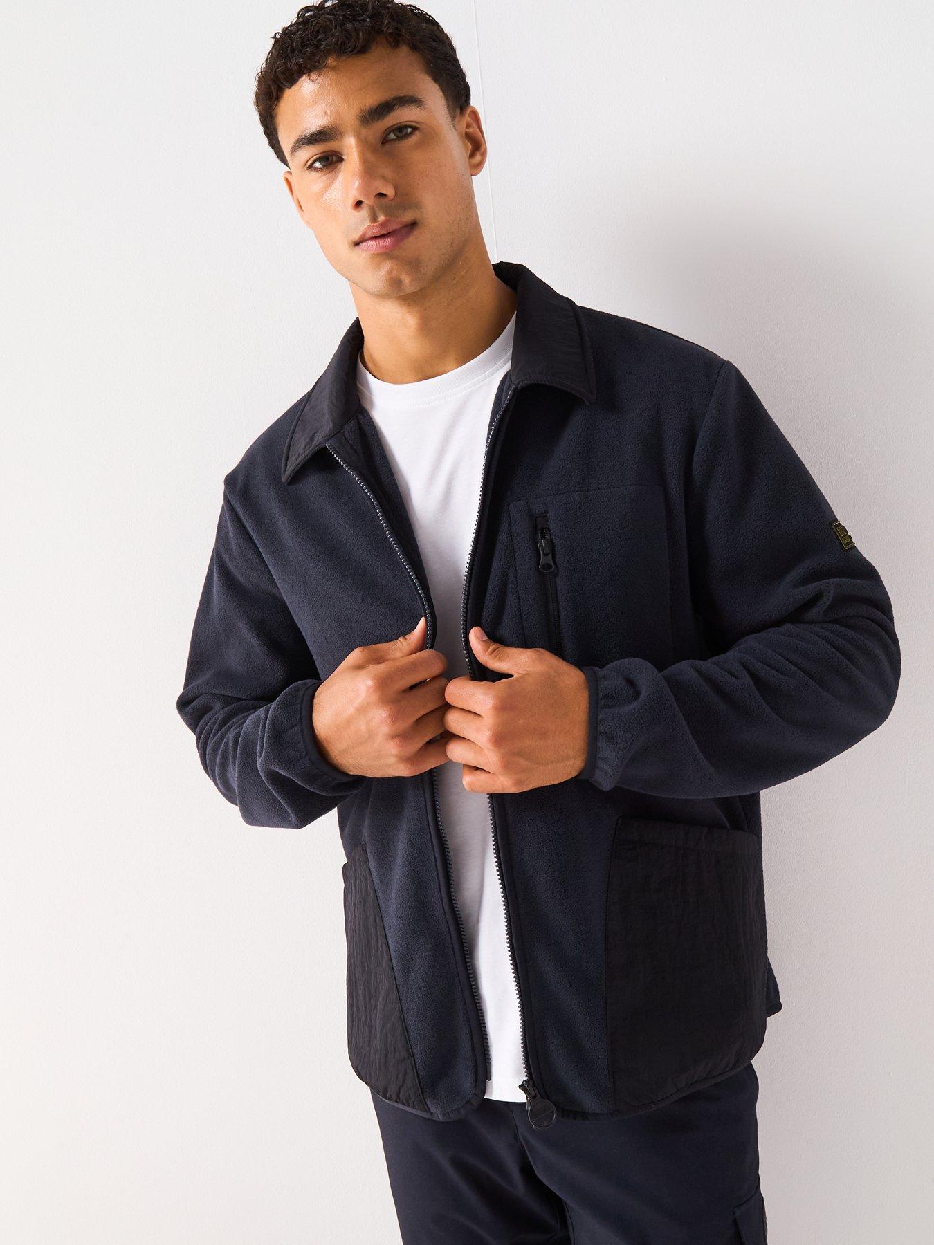 Image 5 of 6 of Barbour International Albby Microfleece Relaxed Overshirt - Navy