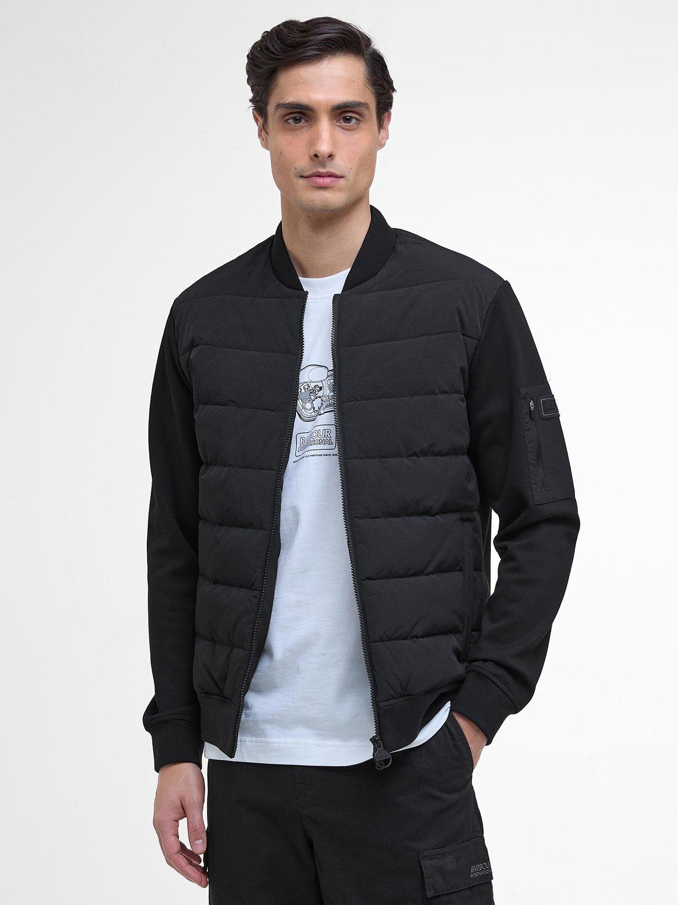 Barbour International Holmes Hybrid Knitted Bomber Jacket - Black