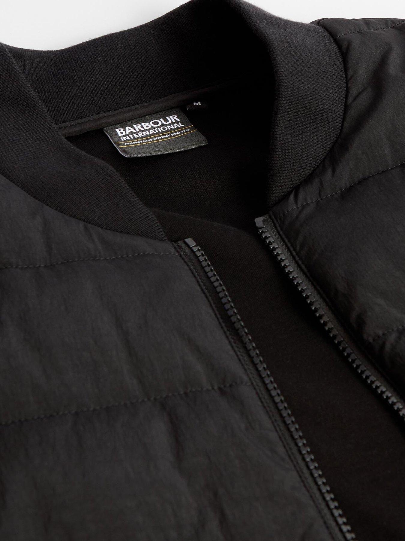 Image 6 of 6 of Barbour International Holmes Hybrid Knitted Bomber Jacket - Black