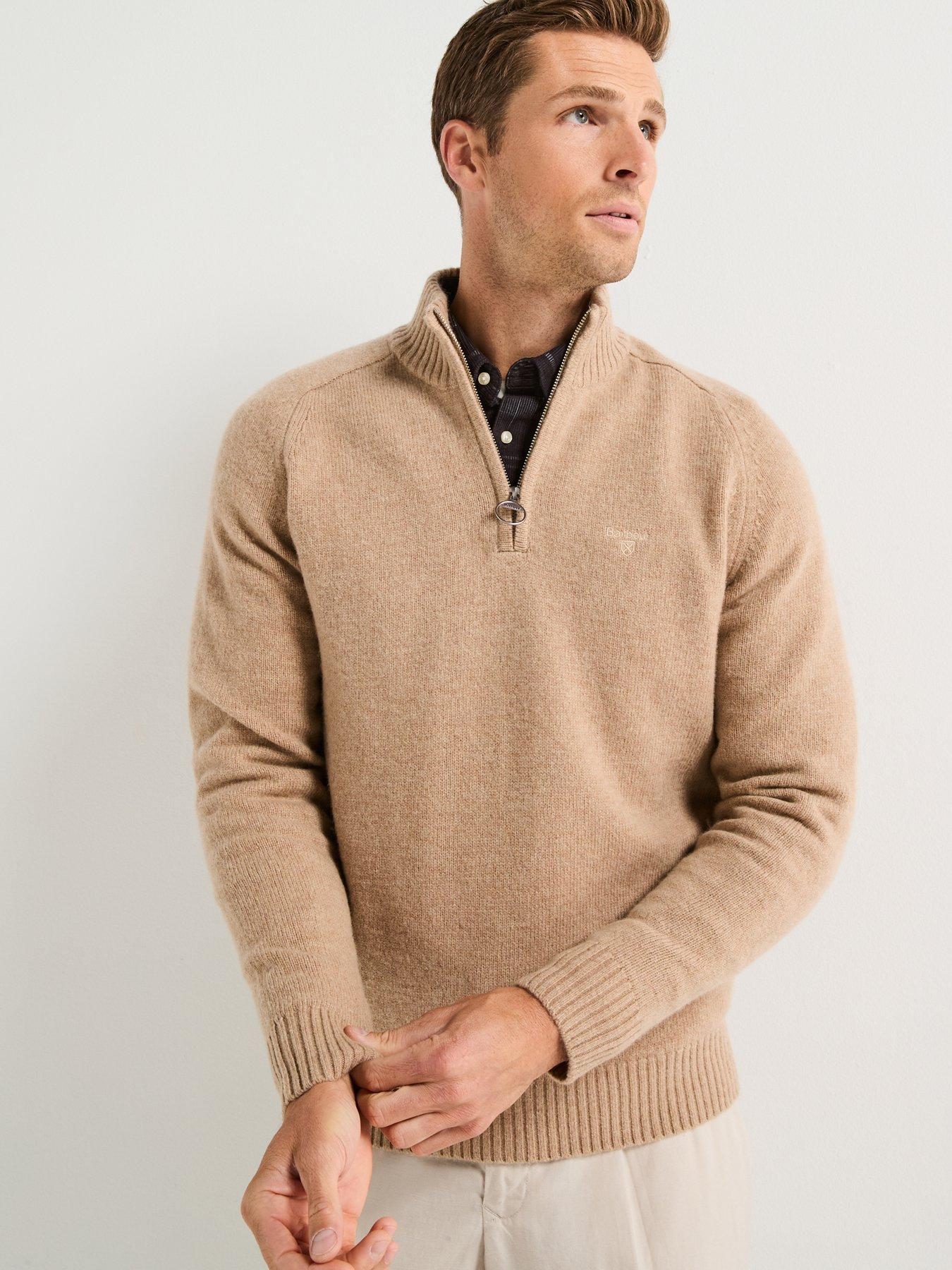 Image 6 of 6 of Barbour Grangetown Half Zip Knitted Jumper - Beige