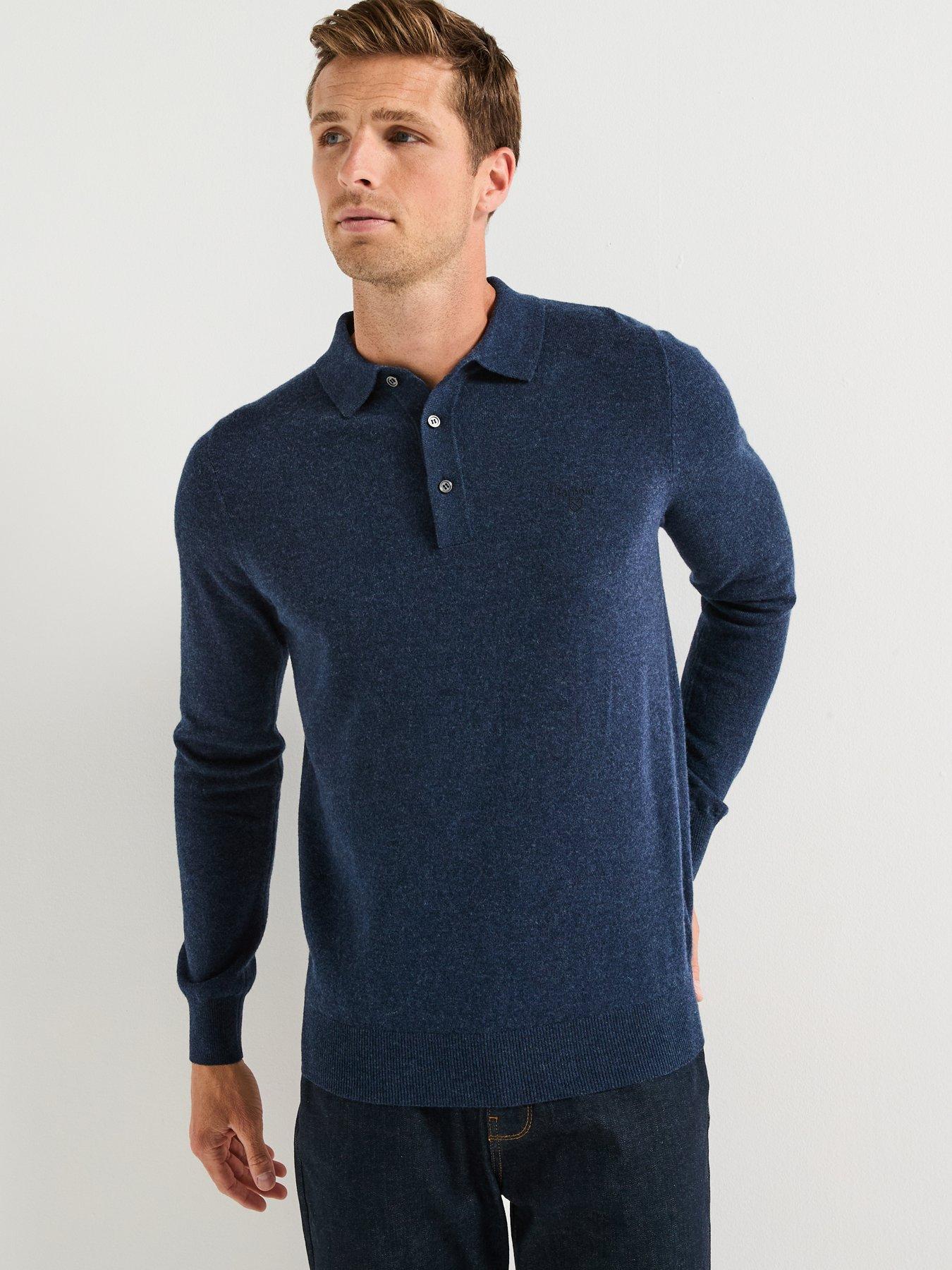 undefined Hutherston Knitted Polo Shirt - Navy