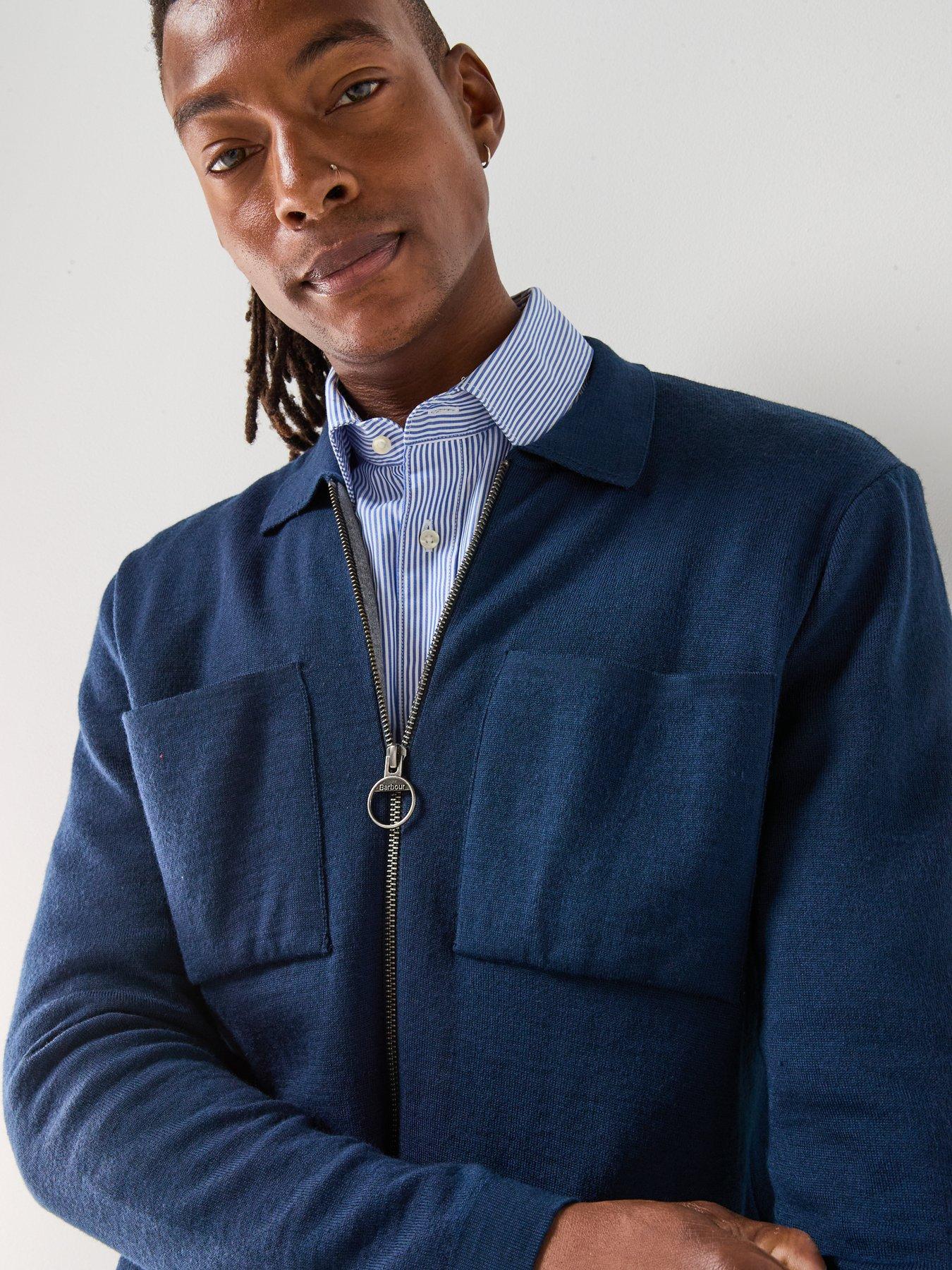Image 4 of 6 of Barbour Croscombe Zip Through Knitted Jumper - Navy