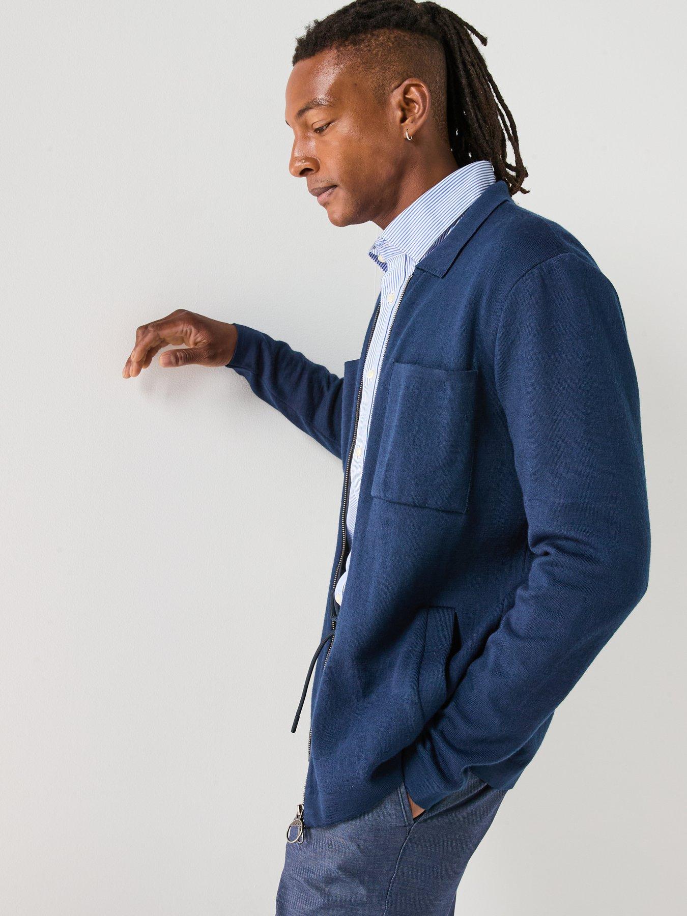 Image 5 of 6 of Barbour Croscombe Zip Through Knitted Jumper - Navy