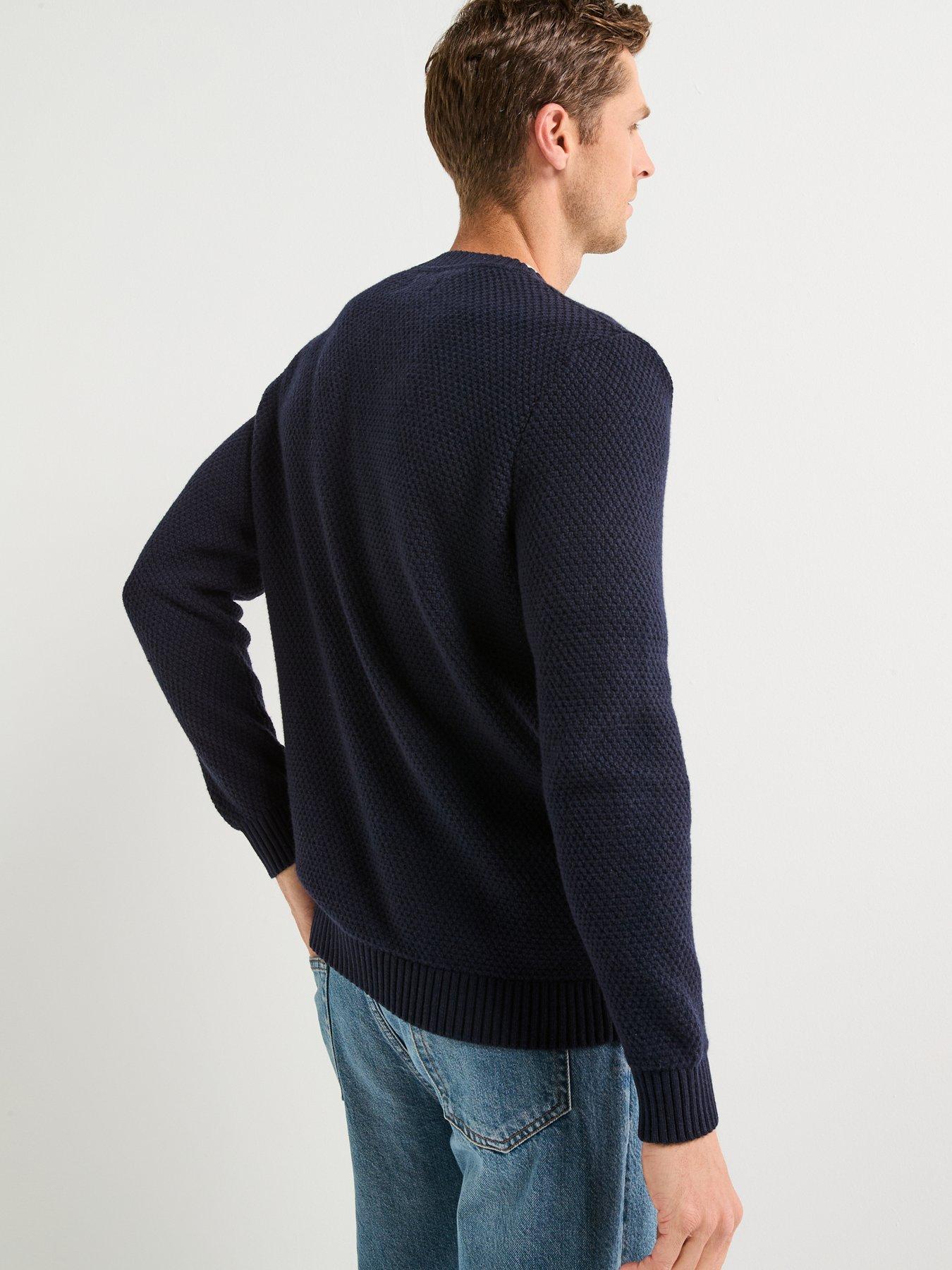 stillFront image of barbour-casey-cable-crew-knitted-jumper-navy