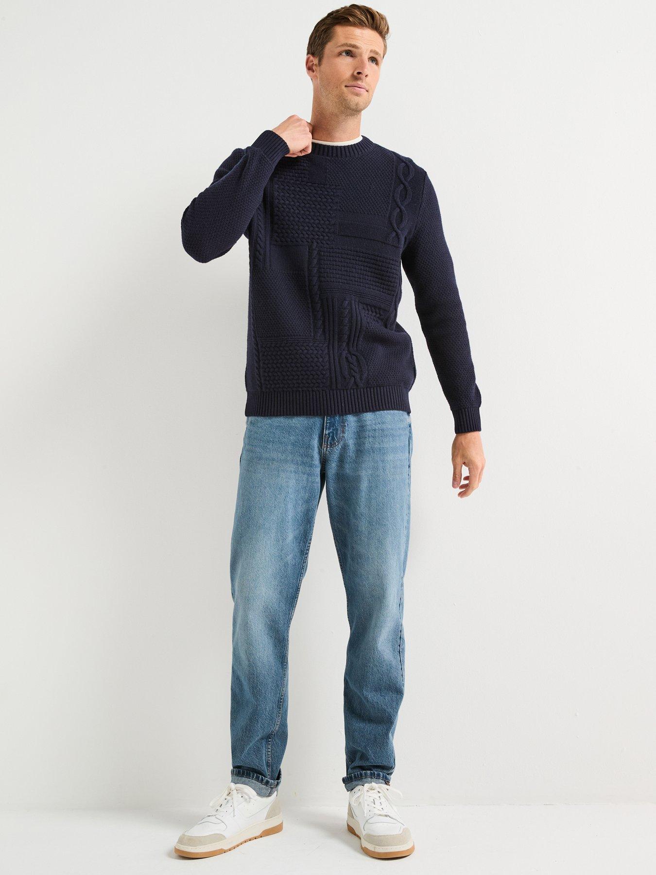  image of barbour-casey-cable-crew-knitted-jumper-navy