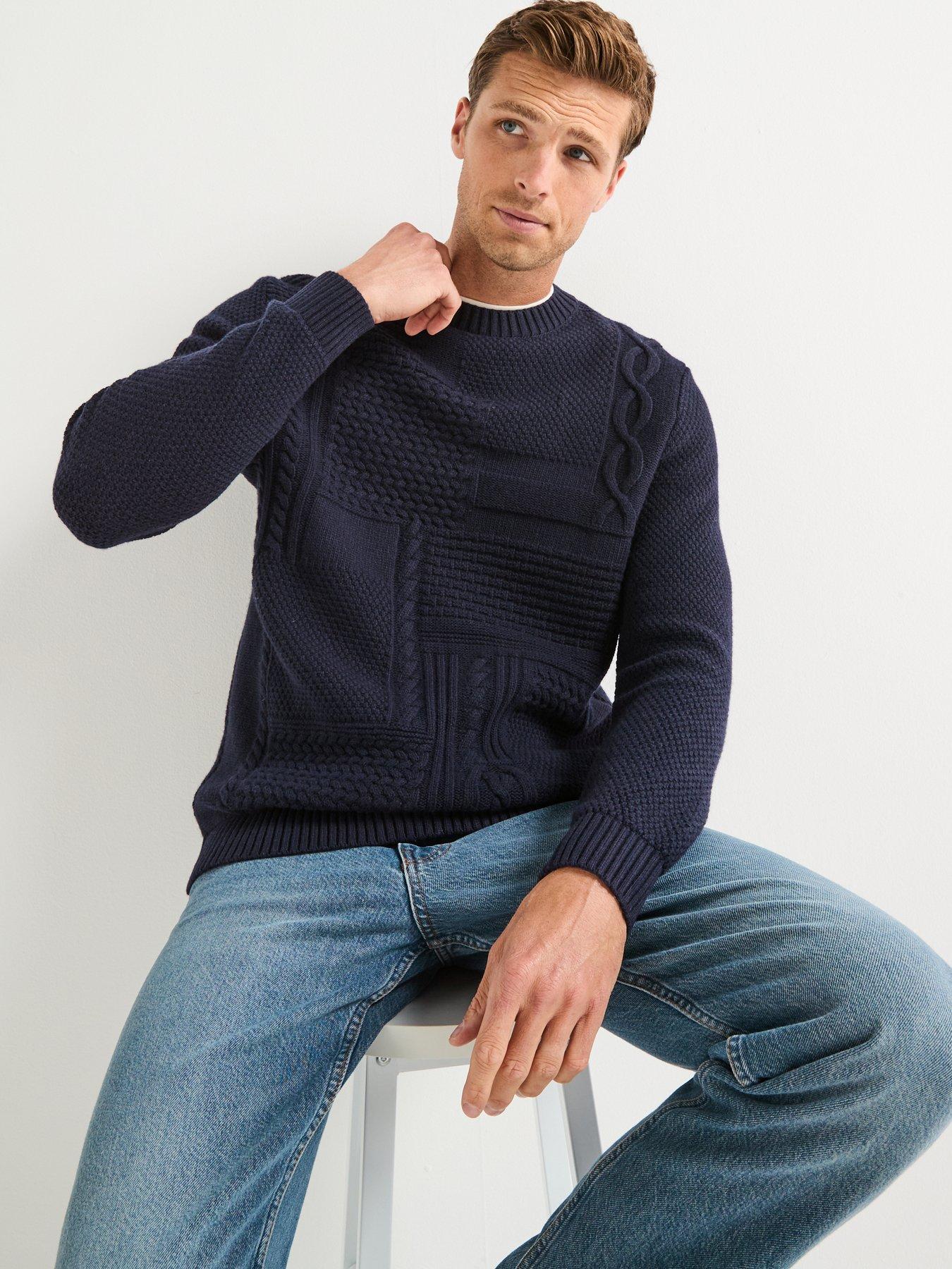  image of barbour-casey-cable-crew-knitted-jumper-navy