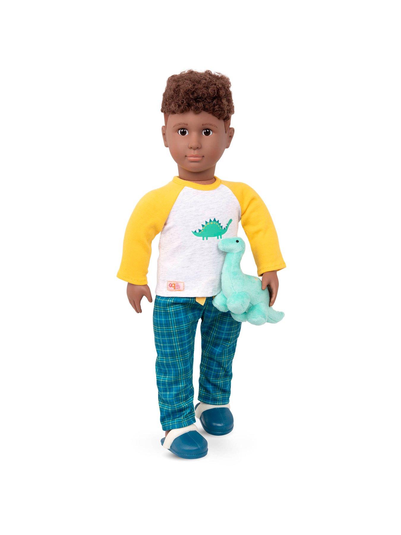  image of our-generation-deluxe-boynbspdollnbsp-dinosaur-print-pyjama-outfit